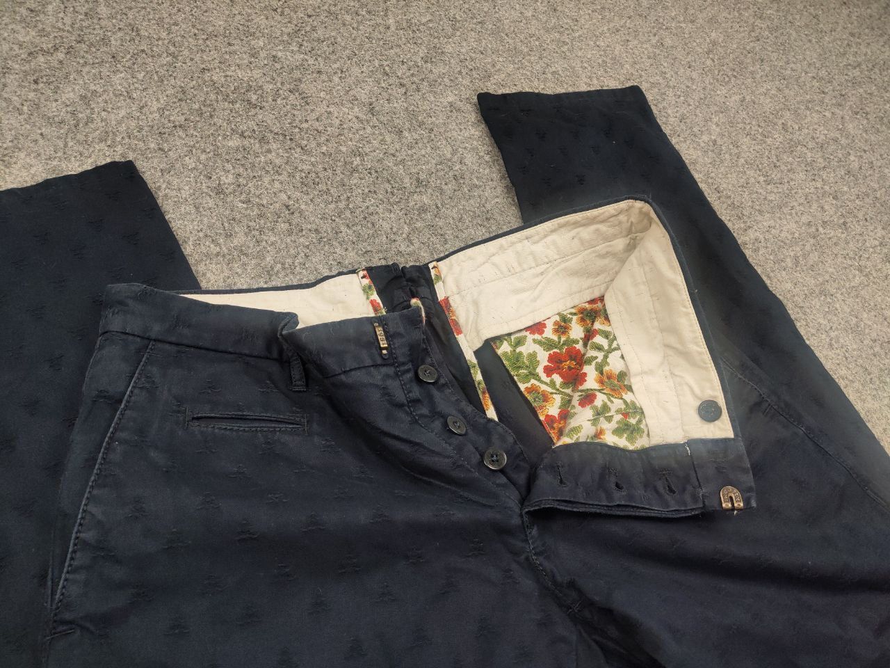 Incotex Incotex Slowear Blue Textured print Trouser chino Pants Size US 32 / EU 48 - 9 Thumbnail