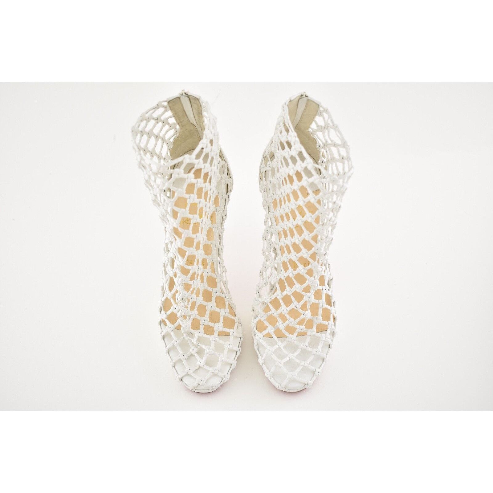 Christian Louboutin Christian Louboutin Porligat 120 White Latte Caged Boot Size US 7 / IT 37 - 7 Thumbnail