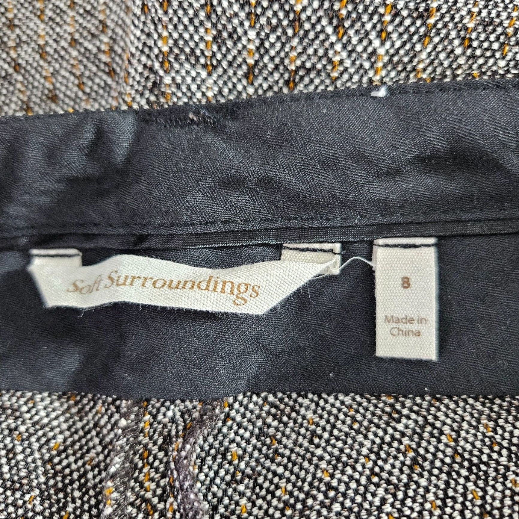 Soft Surroundings Soft Surroundings Womens Tweed Trouser Sz 8 Brown High Rise Wide Leg Pants Shirt/Hoodie Size 30" / US 8 / IT 44 - 7 Thumbnail