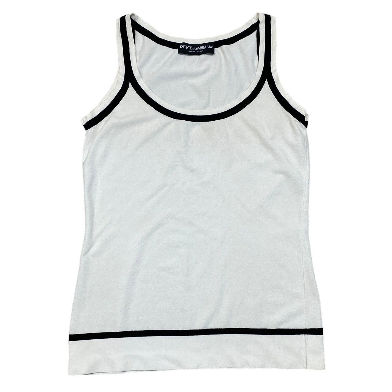Dolce & Gabbana Dolce & Gabbana Stripe Lined Tank Top Women's 44 Minimalist Size S / US 4 / IT 40 - 1 Thumbnail