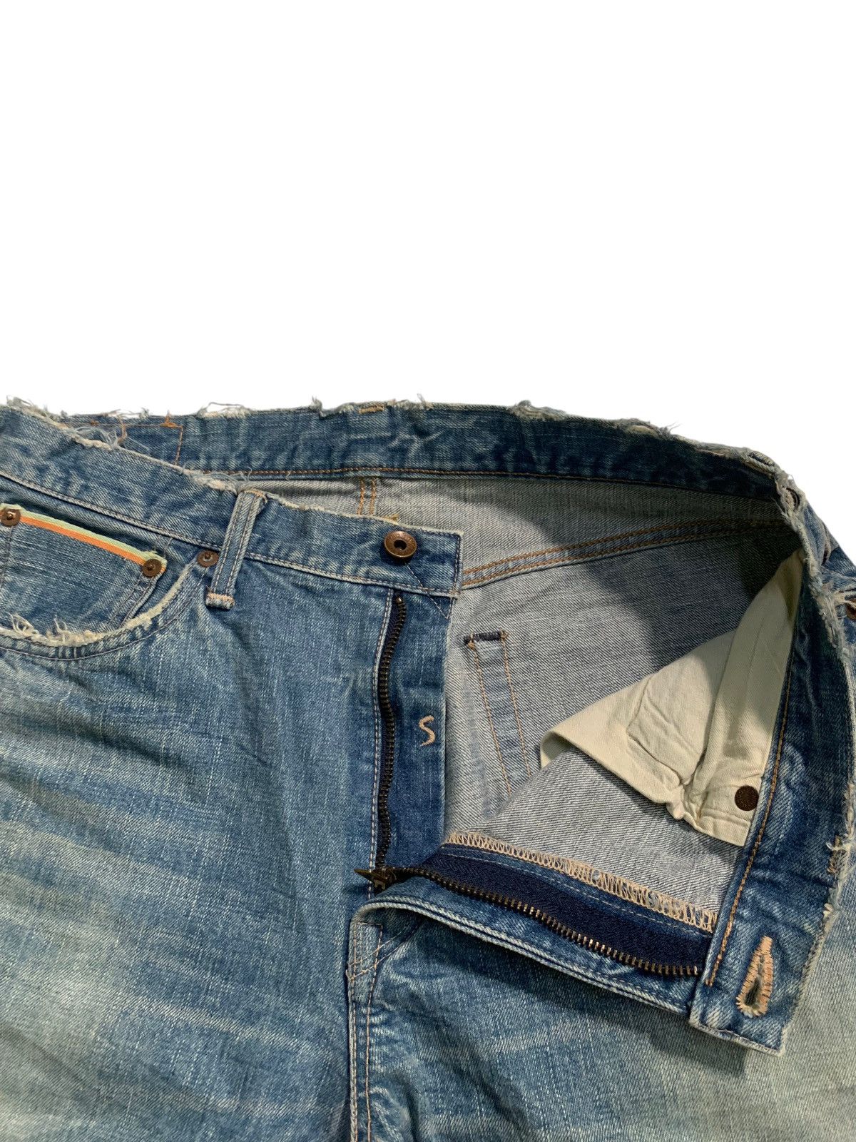 Kapital VINTAGE EDWIN 505S SELVEDGE PUNK SHORT DISRESSED DENIM Size US 32 / EU 48 - 20 Thumbnail