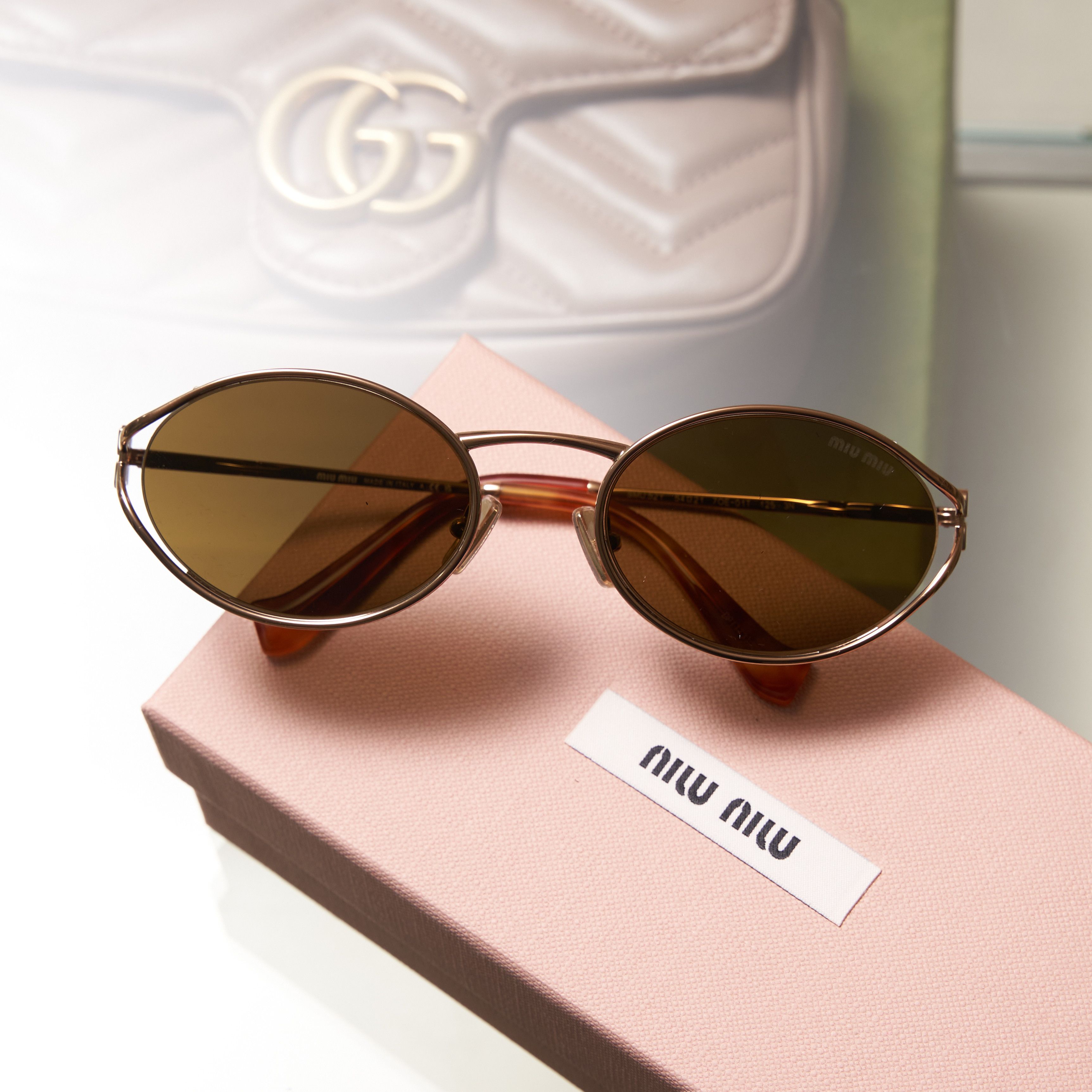 Miu Miu MIU MIU MU 52YS 7OE01T SUNGLASSES BRASS GOLD Size ONE SIZE - 2 Thumbnail