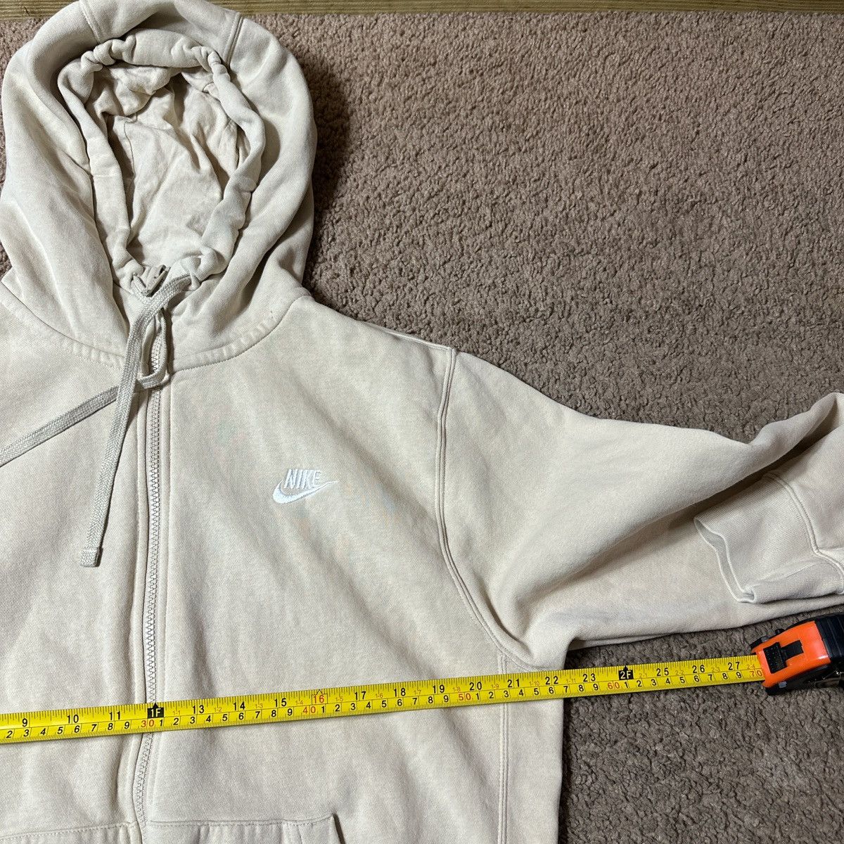 Nike × Vintage Vintage Nike hoodie men’s medium cream logo Size US M / EU 48-50 / 2 - 3 Thumbnail