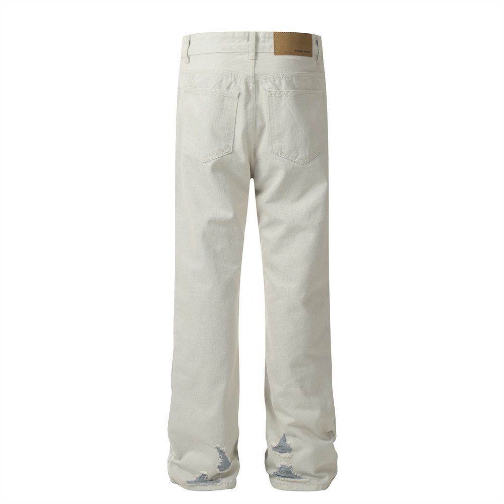 Japanese Brand × Jean Solid color men's street punk loose versatile ripped jeans Size US 32 / EU 48 - 3 Thumbnail