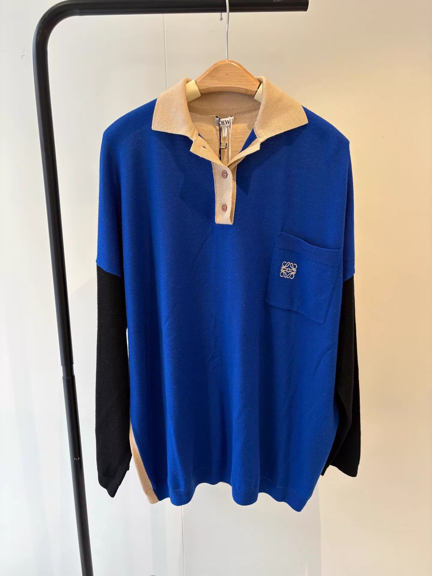 Loewe Loewe Royal Blue Colorblock Polo Neck Wool Sweater XS NWT Size US XS / EU 42 / 0 - 1 Thumbnail
