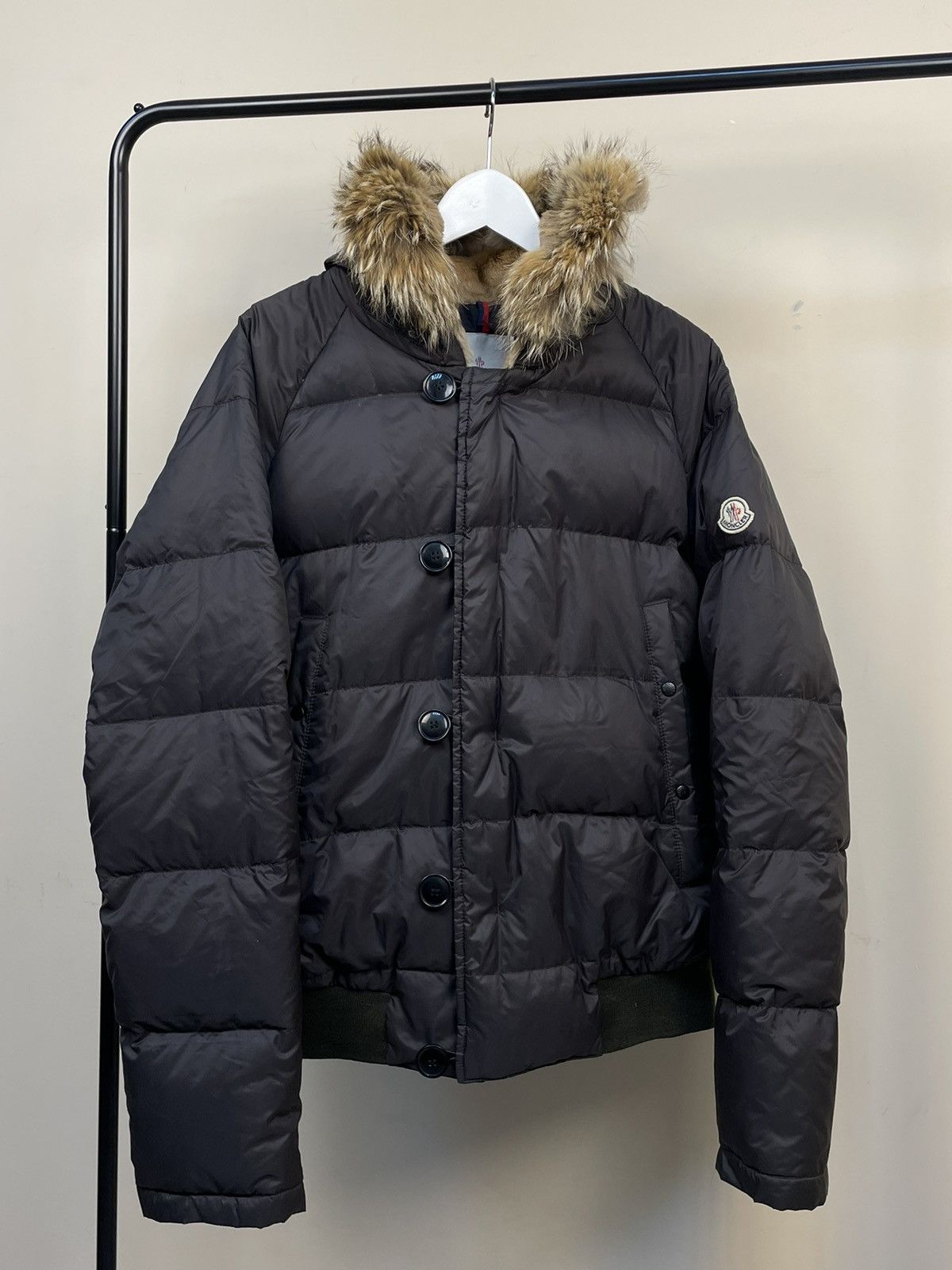 Moncler Moncler bulgarie Brown Glossy Puffer fur Jacket Maya | Grailed