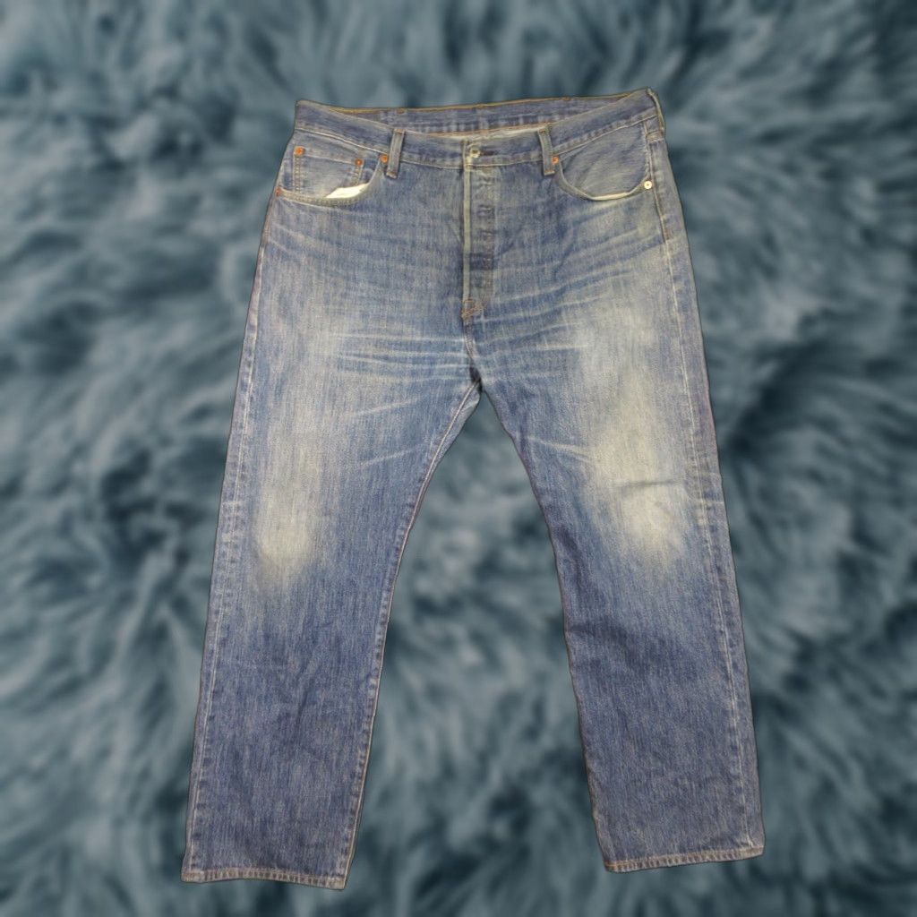 Levi's LEVI'S 501 Jeans 40x30 Original Fit Denim Jeans Button Fly Mid Rise Blue Mens Regular 40 Inseam 30 Distressed Logo Classic USA Vintage-Not-Applicable Size US 40 / EU 56 - 1 Thumbnail