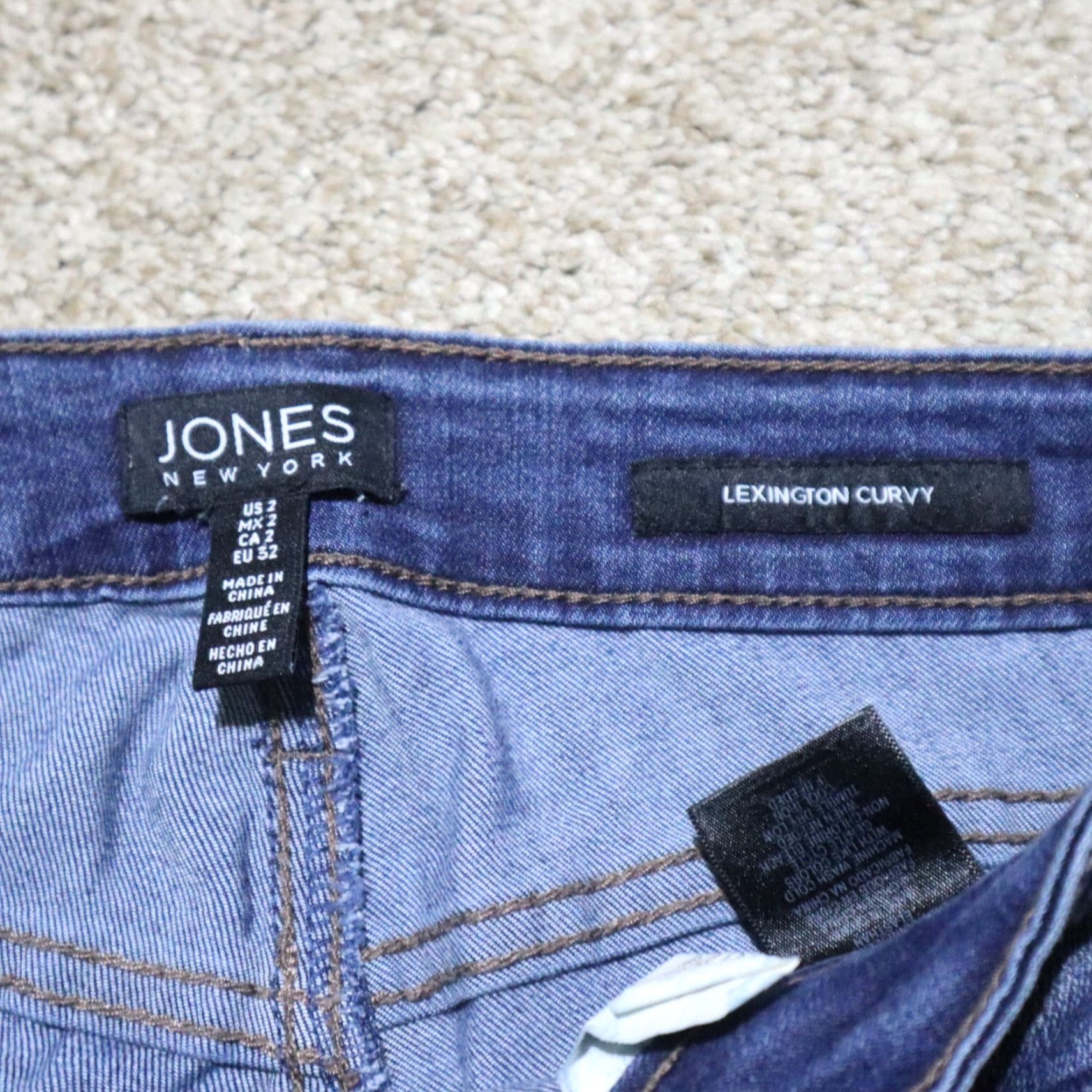 Jones New York Jones New York Lexington Jeans Slim Mid Rise Blue 2 Women Adult Regular 2 Blue Denim Stretch Slim Women's Jeans 90s Designer Style Comfort Size 26" / US 2 / IT 38 - 2 Thumbnail