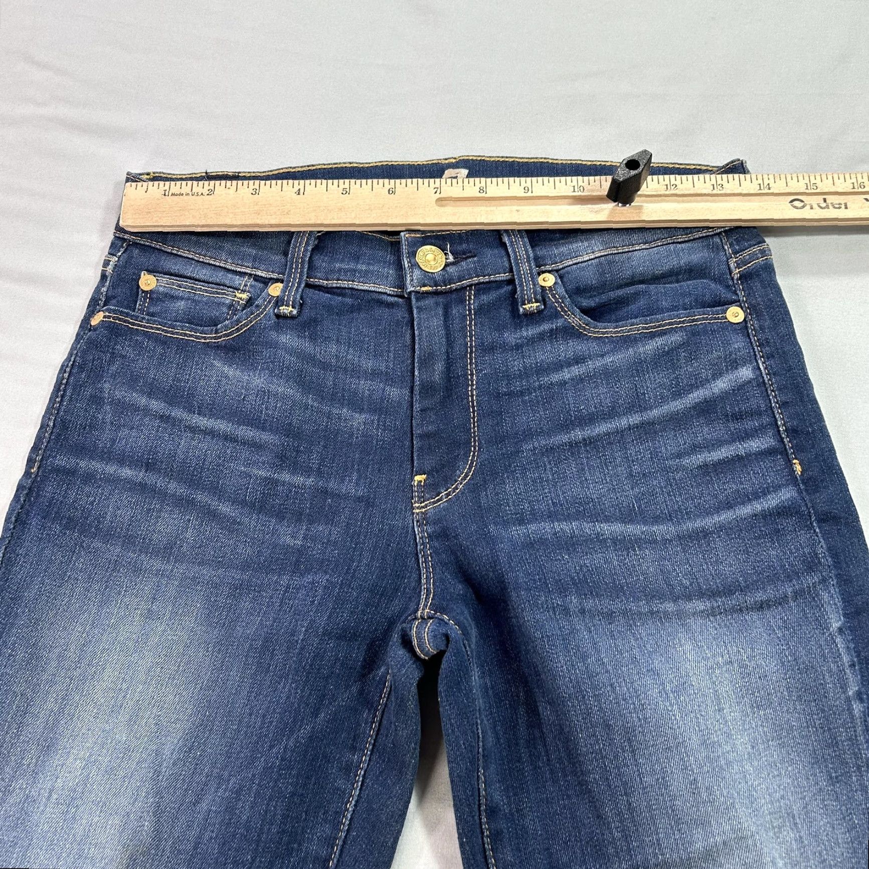 7 For All Mankind 7 For All Mankind Jeans Womens 27 Blue Straight Leg Stretch Denim Classic Fit Size 27" / US 4 / IT 40 - 5 Thumbnail