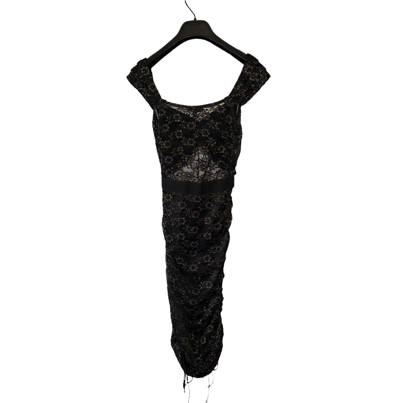 For Love & Lemons For Love & Lemons Joanna Mini Dress Black Gold Lace Small Size S / US 4 / IT 40 - 4 Thumbnail