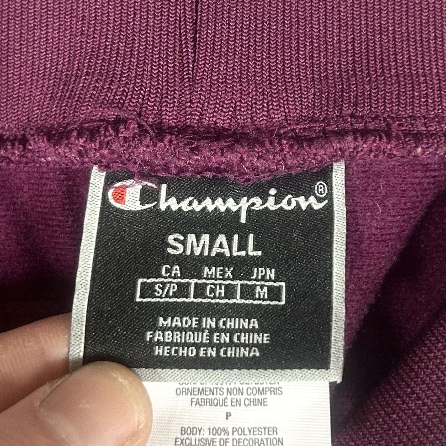 Champion Champion Sweatpants Womens Small Purple Ankle Zip Drawstring Pockets Tapered Inseam 25.5in Athletic Activewear Size 28" / US 6 / IT 42 - 4 Thumbnail