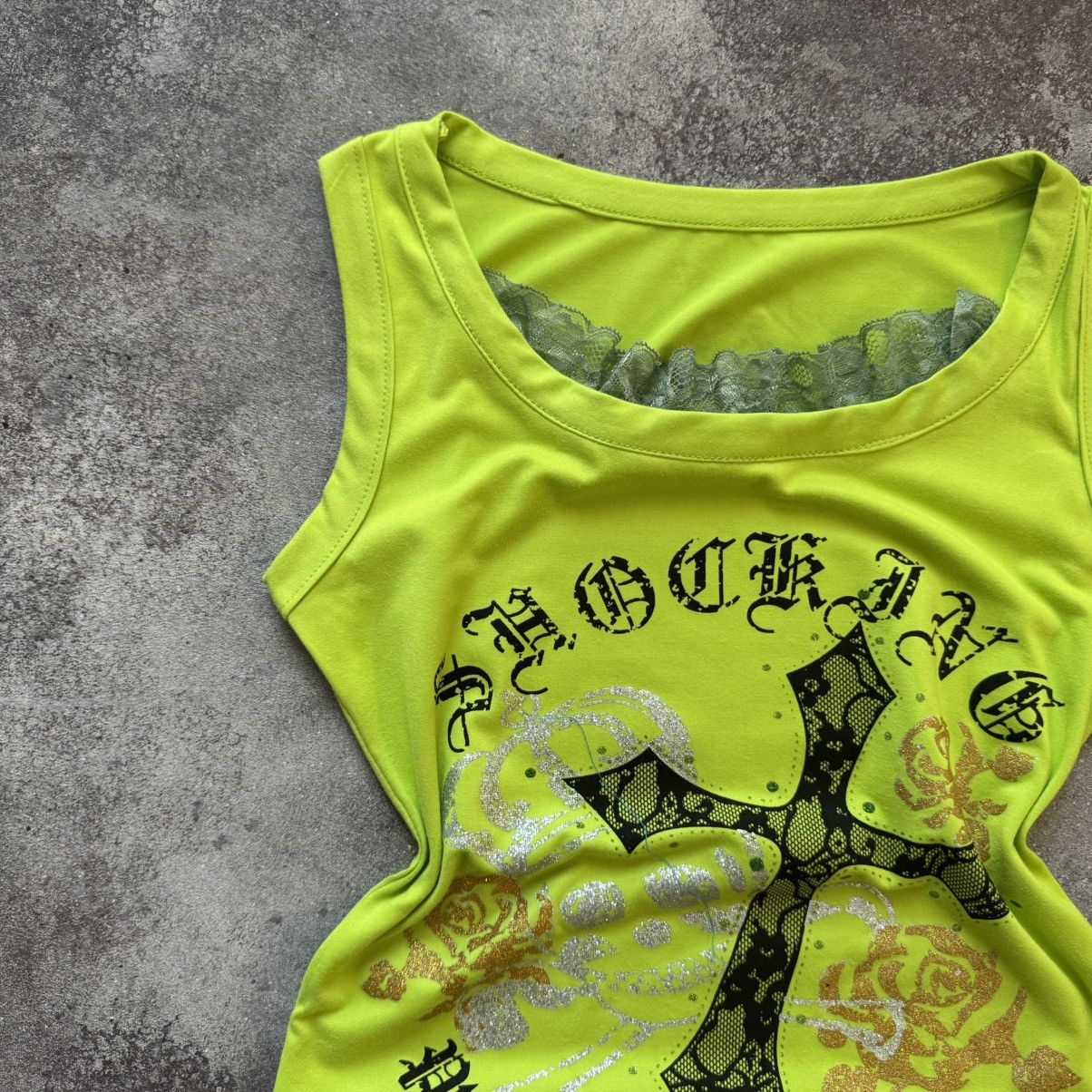Hysteric Glamour Amazing Y2K Cross Logo Vintage Goth Lace Tank Top Size M / US 6-8 / IT 42-44 - 2 Thumbnail