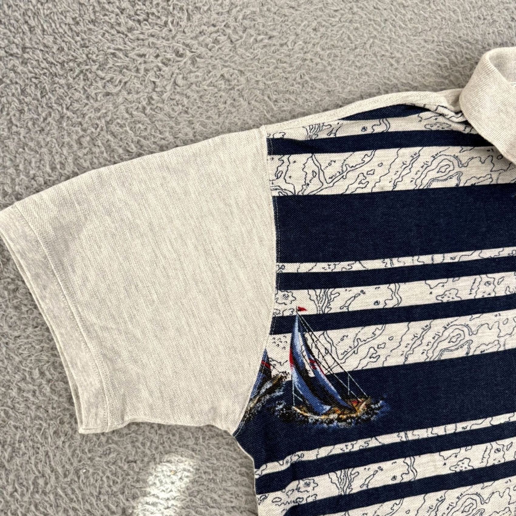 Vintage VTG Regatta Shirt Mens Large Striped Polo Short Sleeve Nautical Preppy Beach Regatta Targeted Cotton Blue Mens Polo Shirt Size US L / EU 52-54 / 3 - 4 Thumbnail