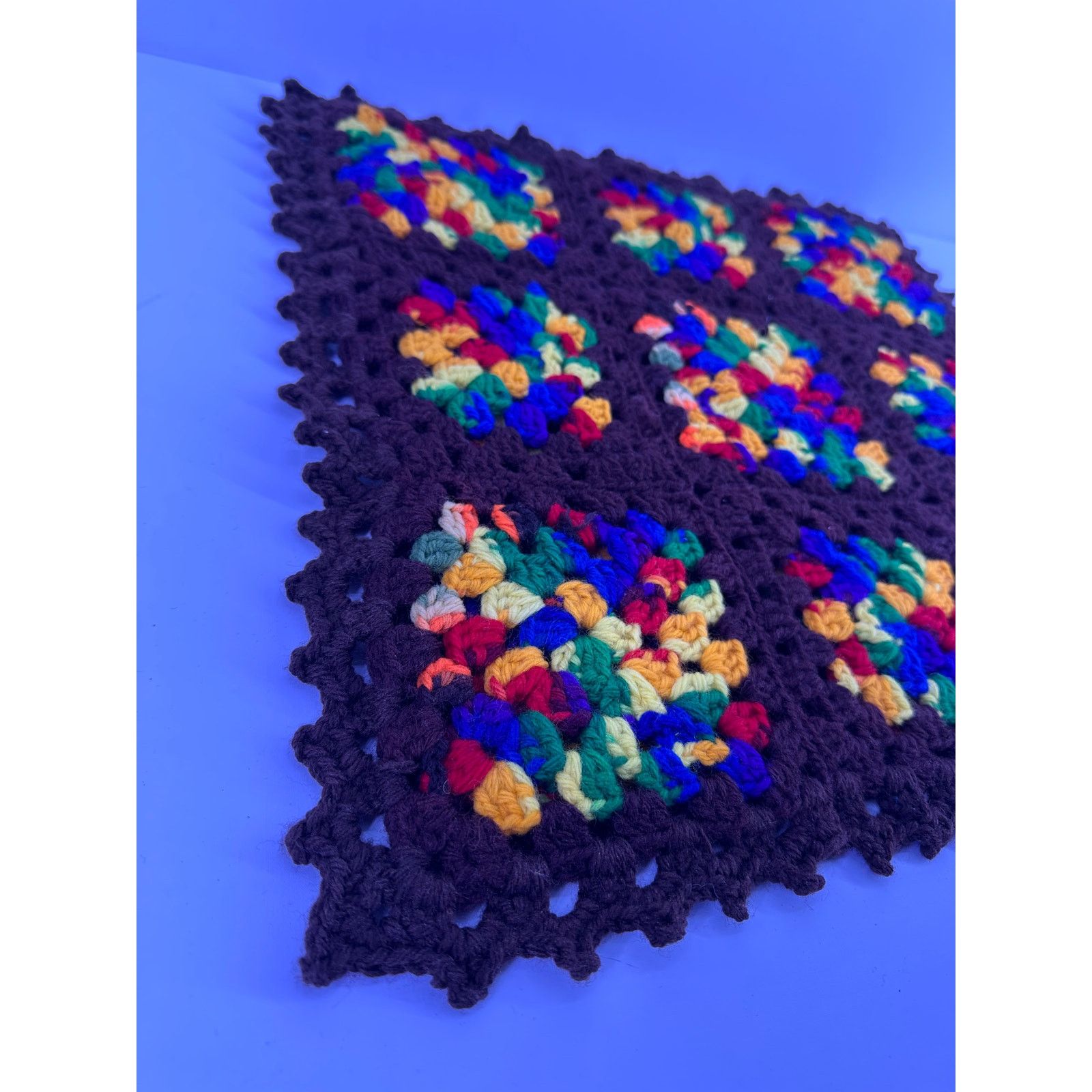 & Other Stories V Granny Square Crochet Table /Pillow Cover Handmade Size ONE SIZE - 4 Thumbnail