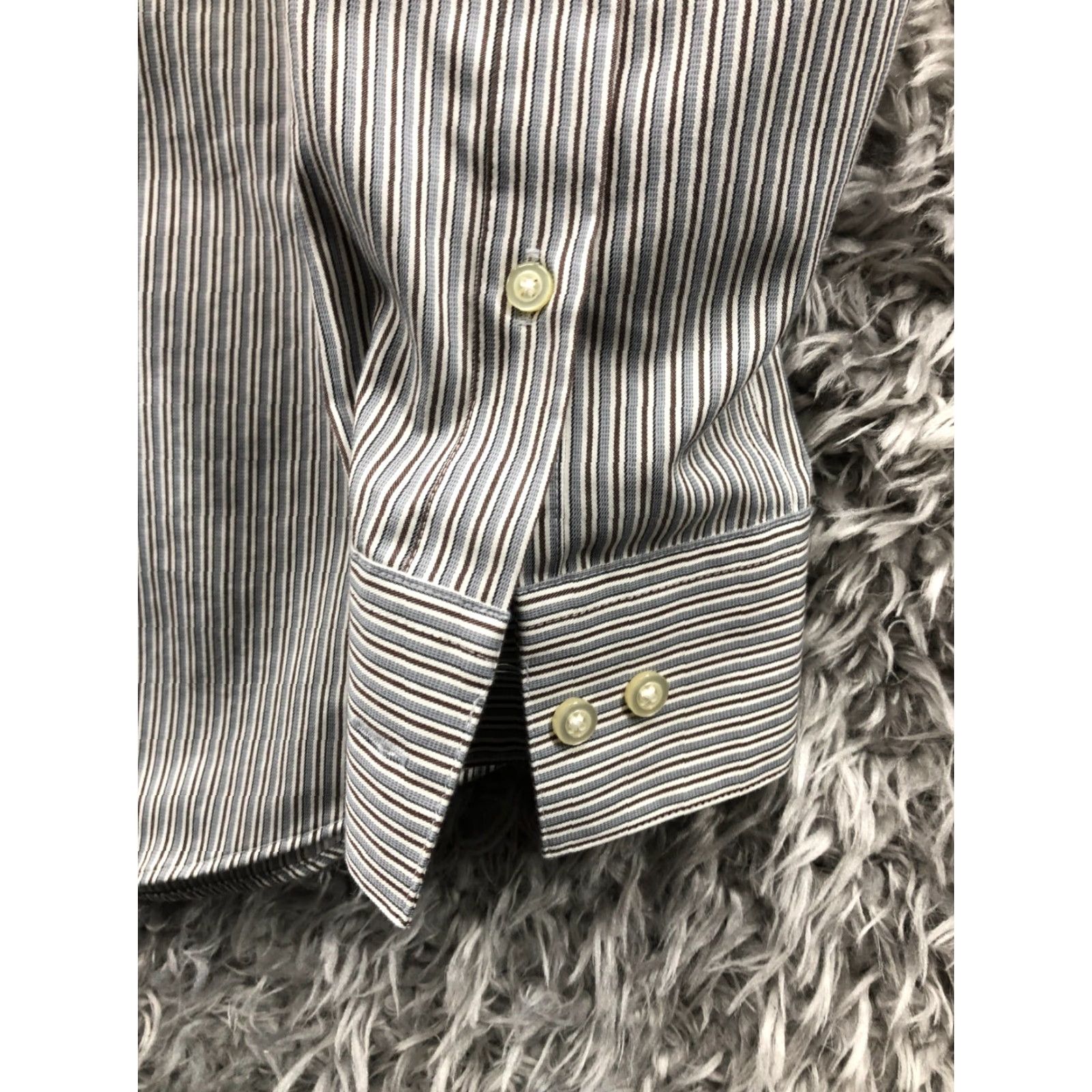 Joseph Abboud Joseph Abboud Slim Fit Shirt Mens Size 15 Long Sleeve Gray Striped Button-Up Shawl Collar? (No, need to stick to original words). Size US M / EU 48-50 / 2 - 3 Thumbnail