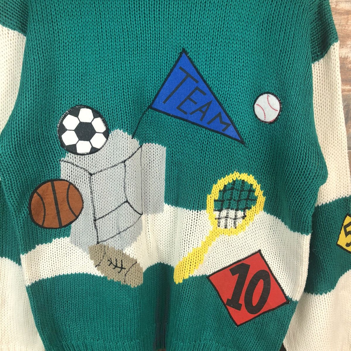 Homespun Knitwear Japan sportwear Green Knitwear sweatshirt #A2283 Size US M / EU 48-50 / 2 - 9 Thumbnail