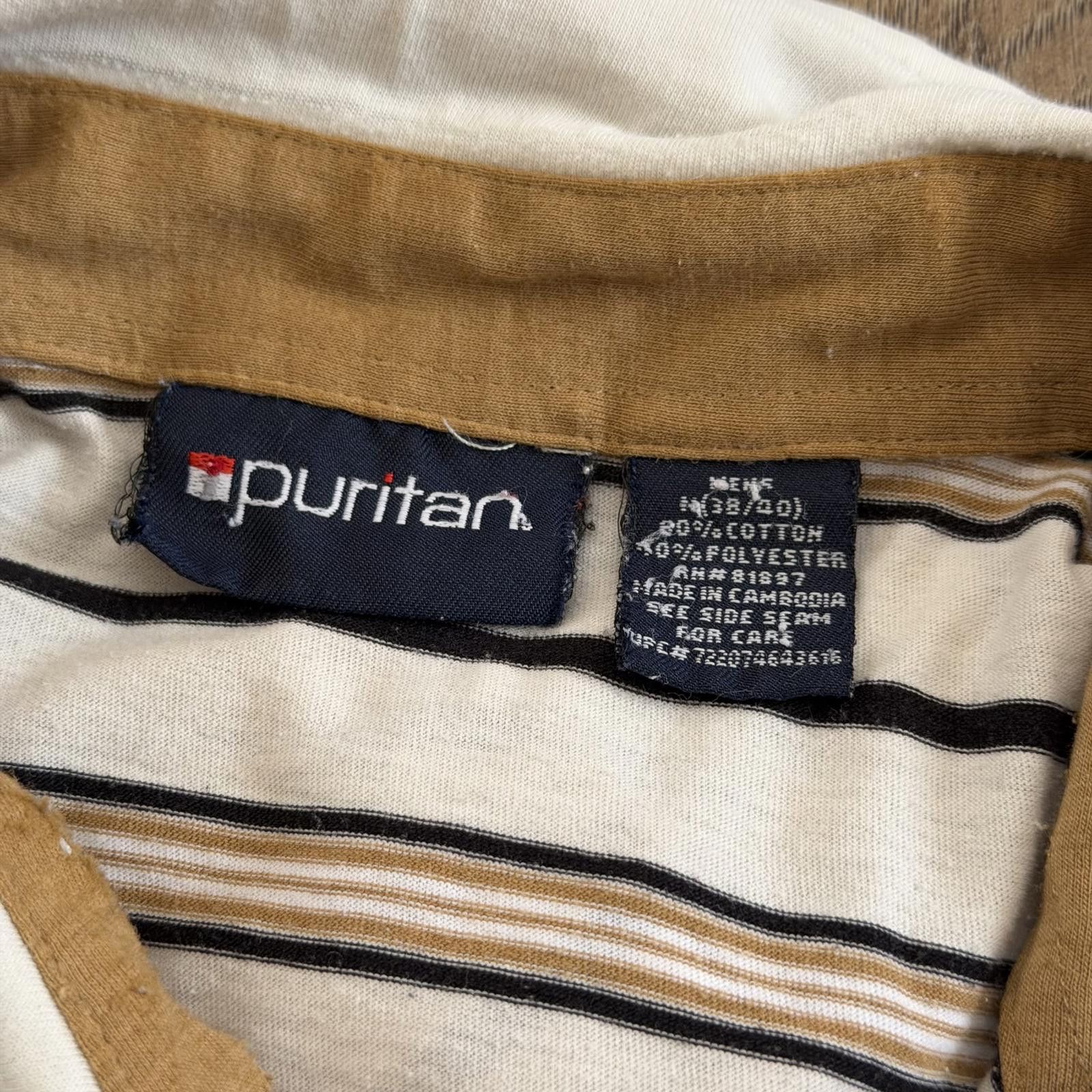 Puritan Vintage 90s Puritan Striped Polo Pocket Shirt Size US M / EU 48-50 / 2 - 4 Thumbnail
