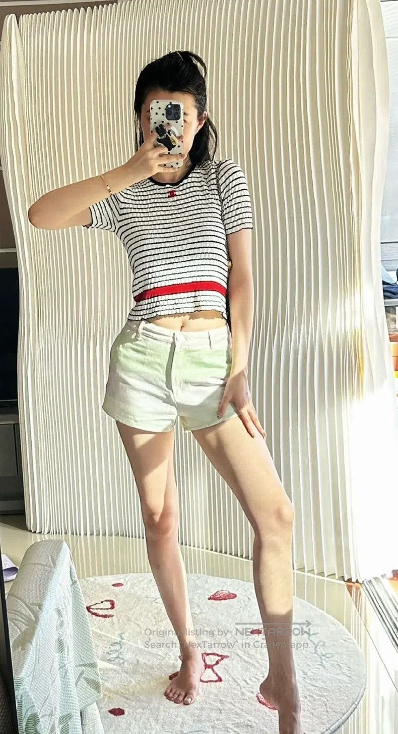 Chanel Chanel 24P black and white striped knitted short-sleeved T Size XS / US 0-2 / IT 36-38 - 7 Thumbnail