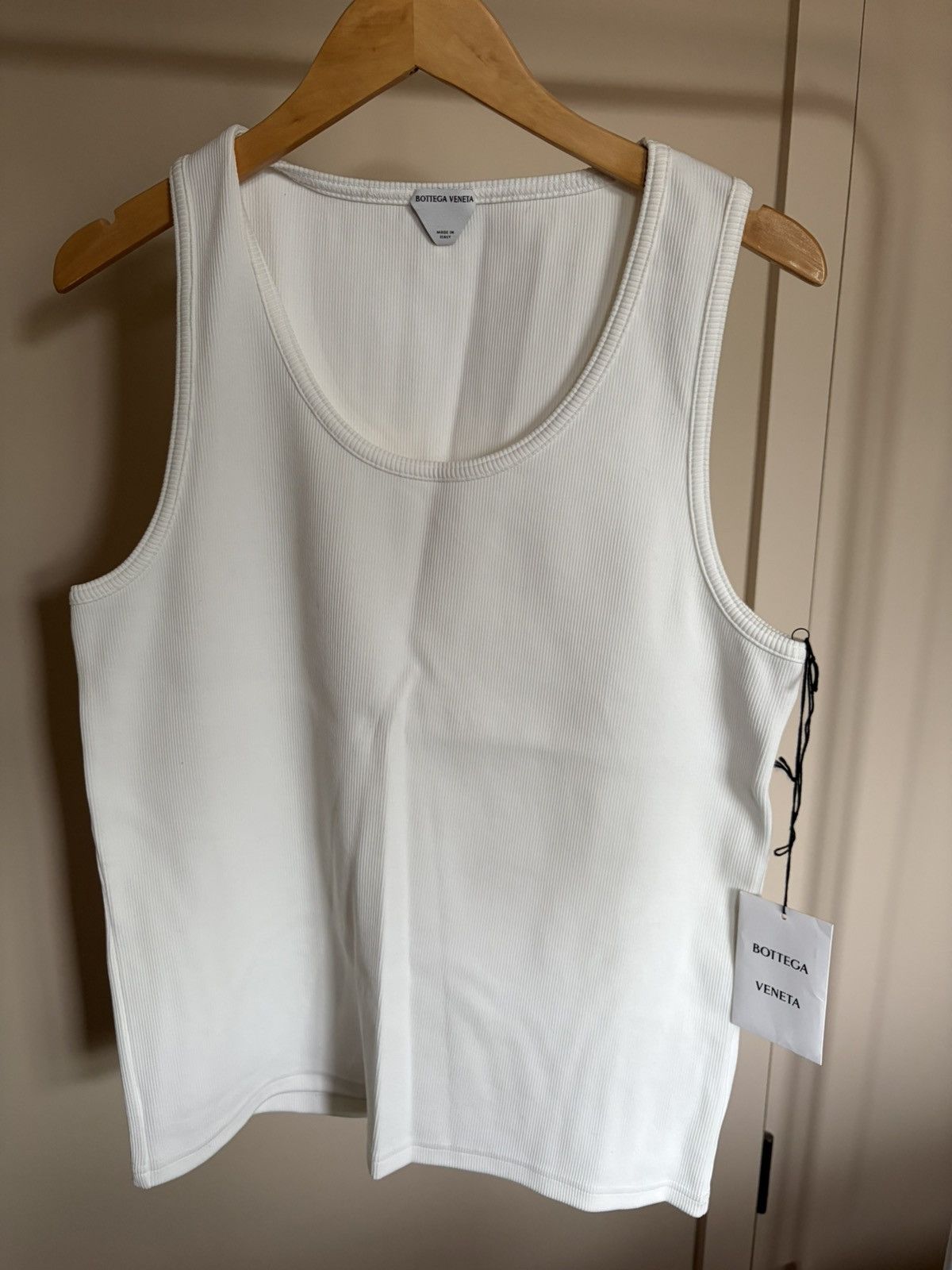 Bottega Veneta Bottega Veneta White ribbed Tank Top vest brand new large Size US L / EU 52-54 / 3 - 1 Thumbnail