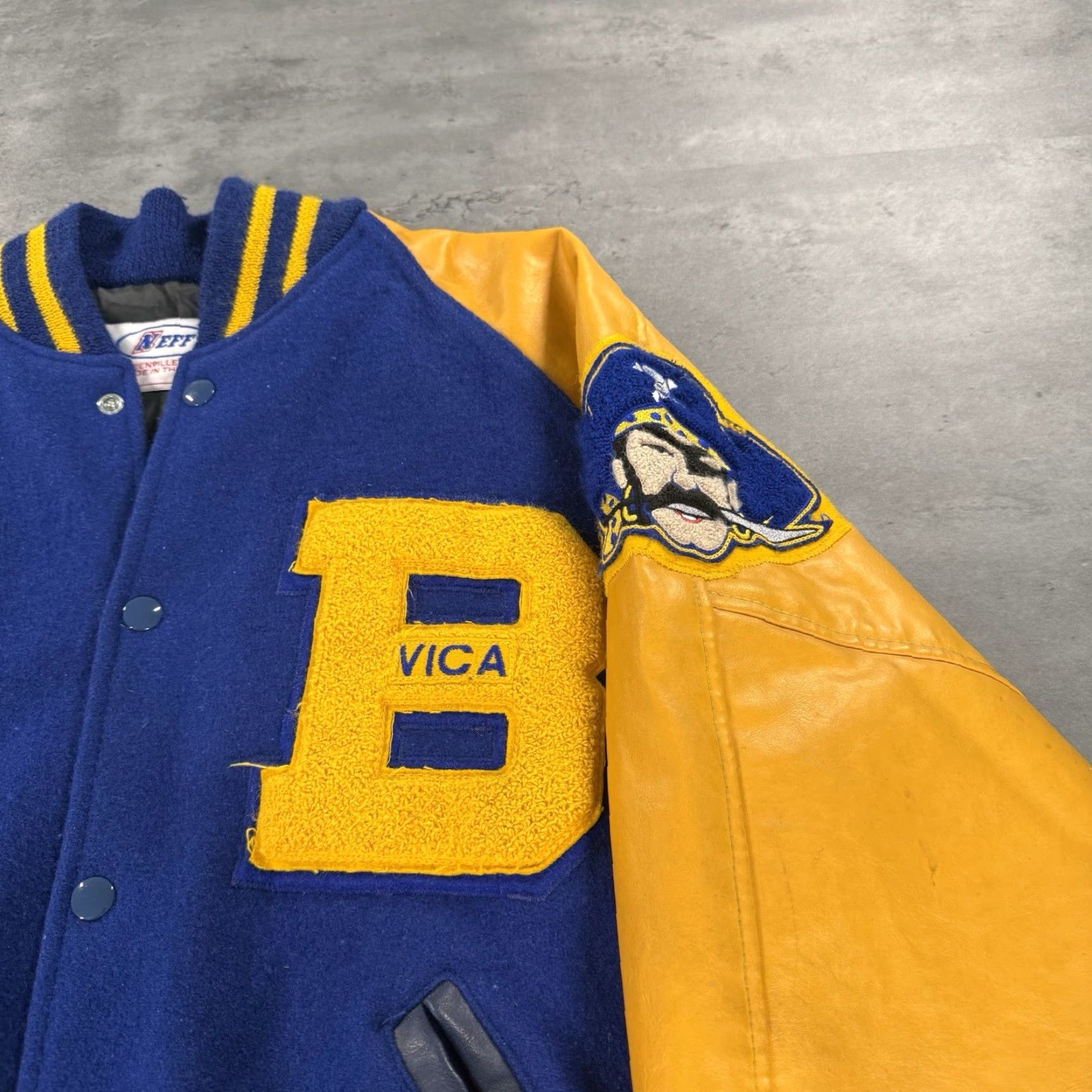 Vintage VINTAGE Neff Varsity Jacket Mens Large Blue Yellow Pirates Wool Leather Bomber Size US L / EU 52-54 / 3 - 4 Thumbnail