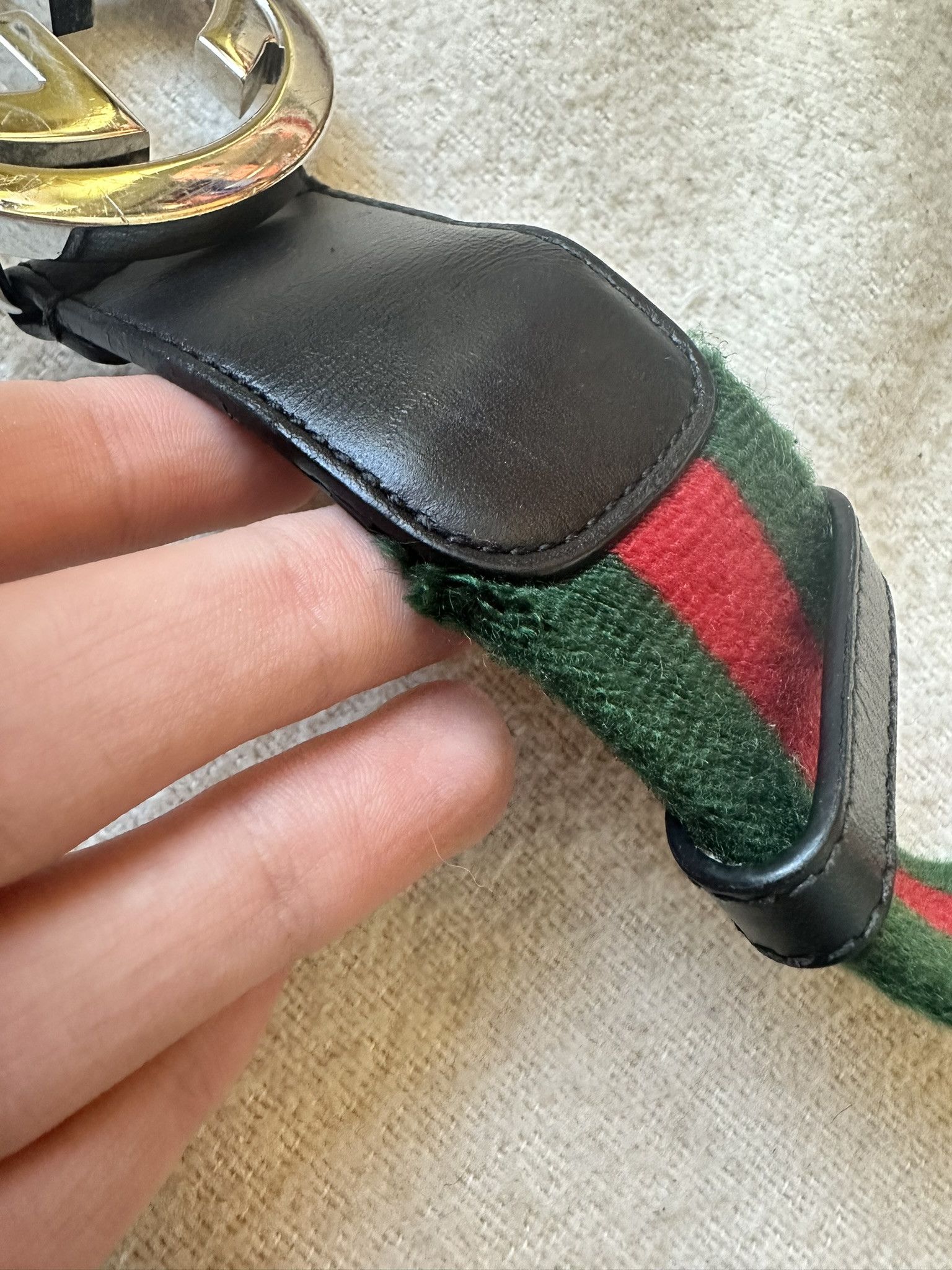 Gucci Gucci Belt Web Green and Red Interlocking G Classic Size 36 - 13 Thumbnail