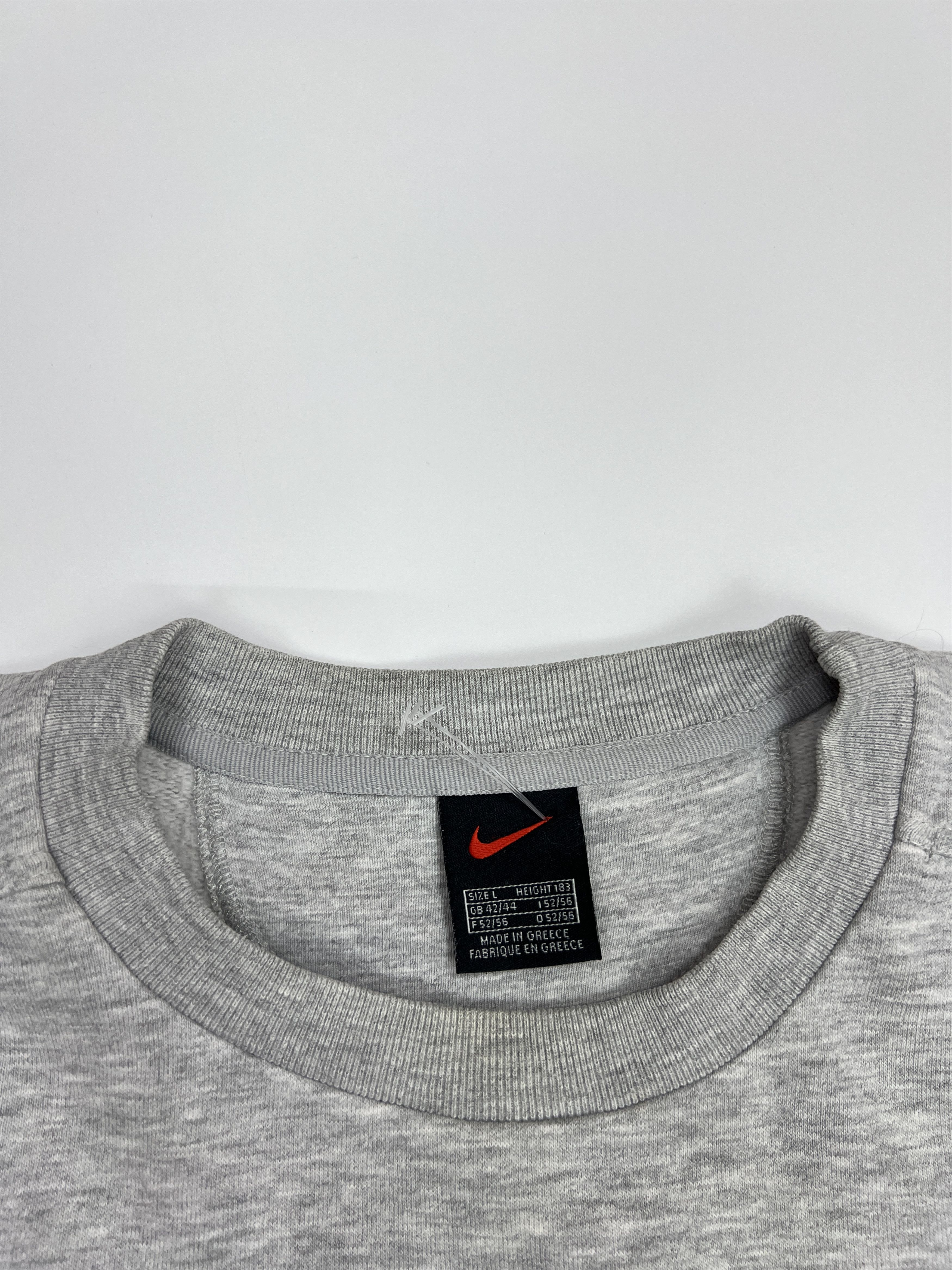 Nike Vintage Nike Swoosh Logo Gray Sweatshirt "Athletissma" Size US L / EU 52-54 / 3 - 5 Thumbnail