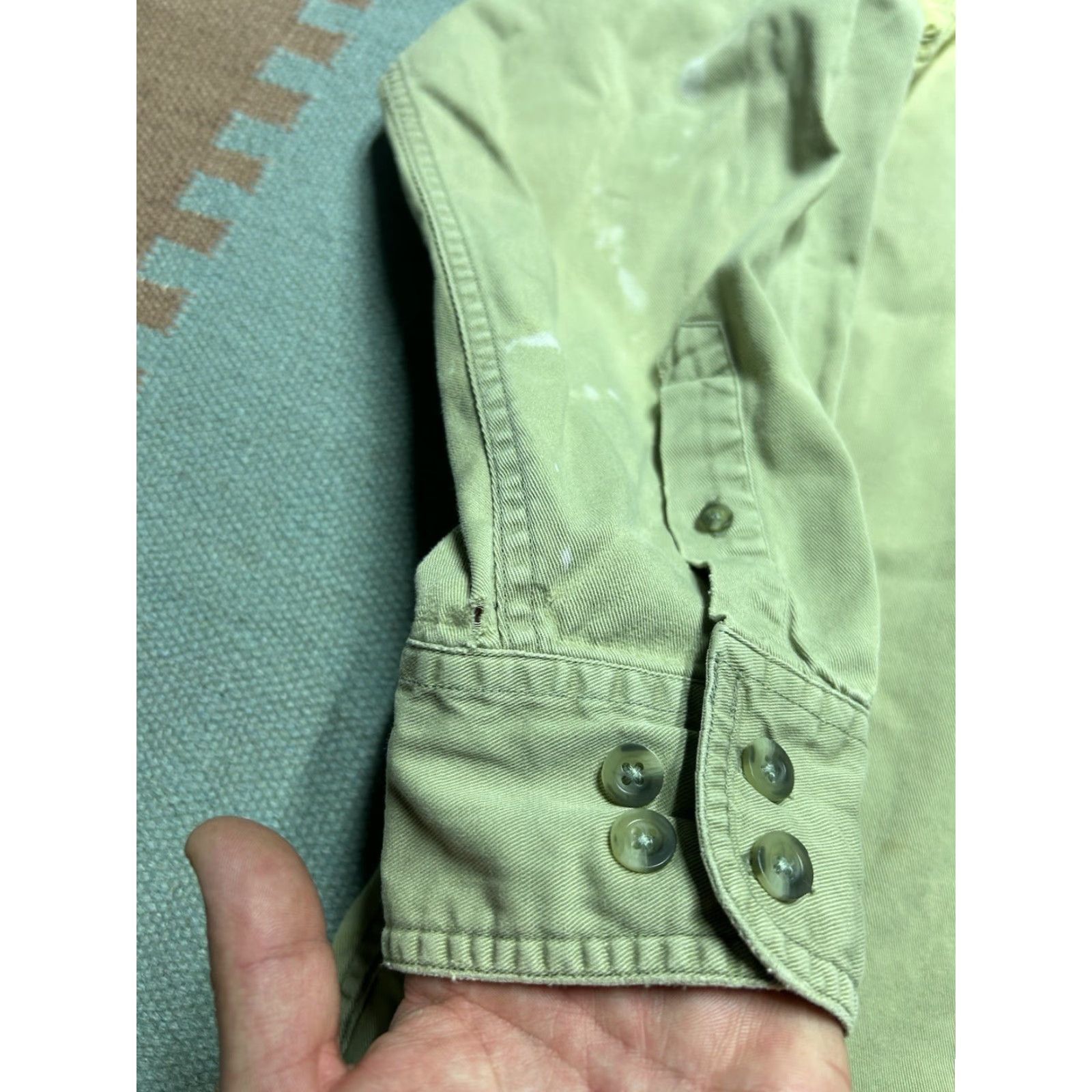 Vintage VINTAGE Cabela's Long Sleeve Button Shirt Paint Distressed Worn Khaki Tan XL Tall Shirt Men Beige Size US XL / EU 56 / 4 - 5 Thumbnail