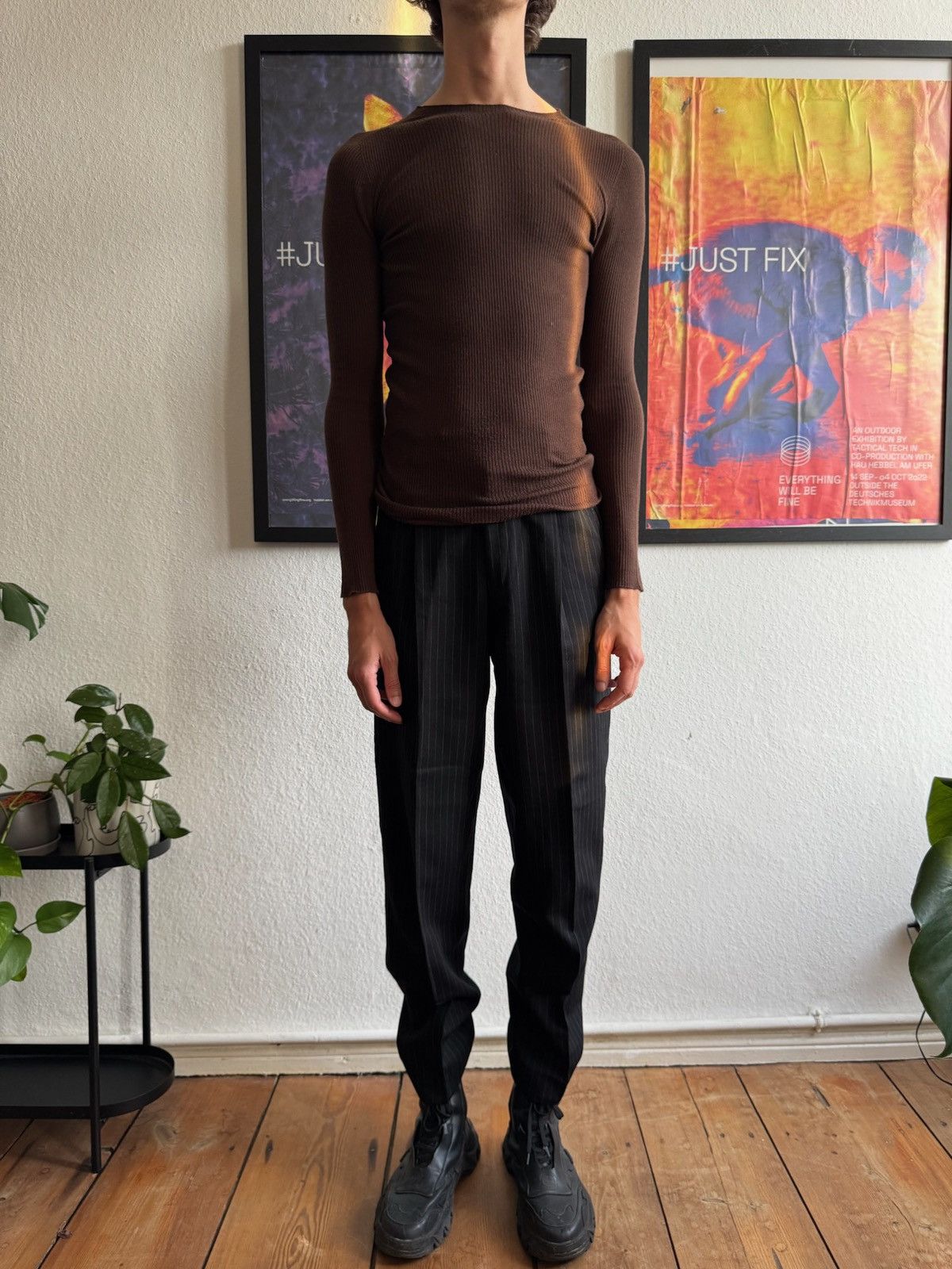 Rick Owens F/W 23 "LUXOR" Ribbed Brown Wool Sweater Rick Owens L Size US L / EU 52-54 / 3 - 1 Thumbnail