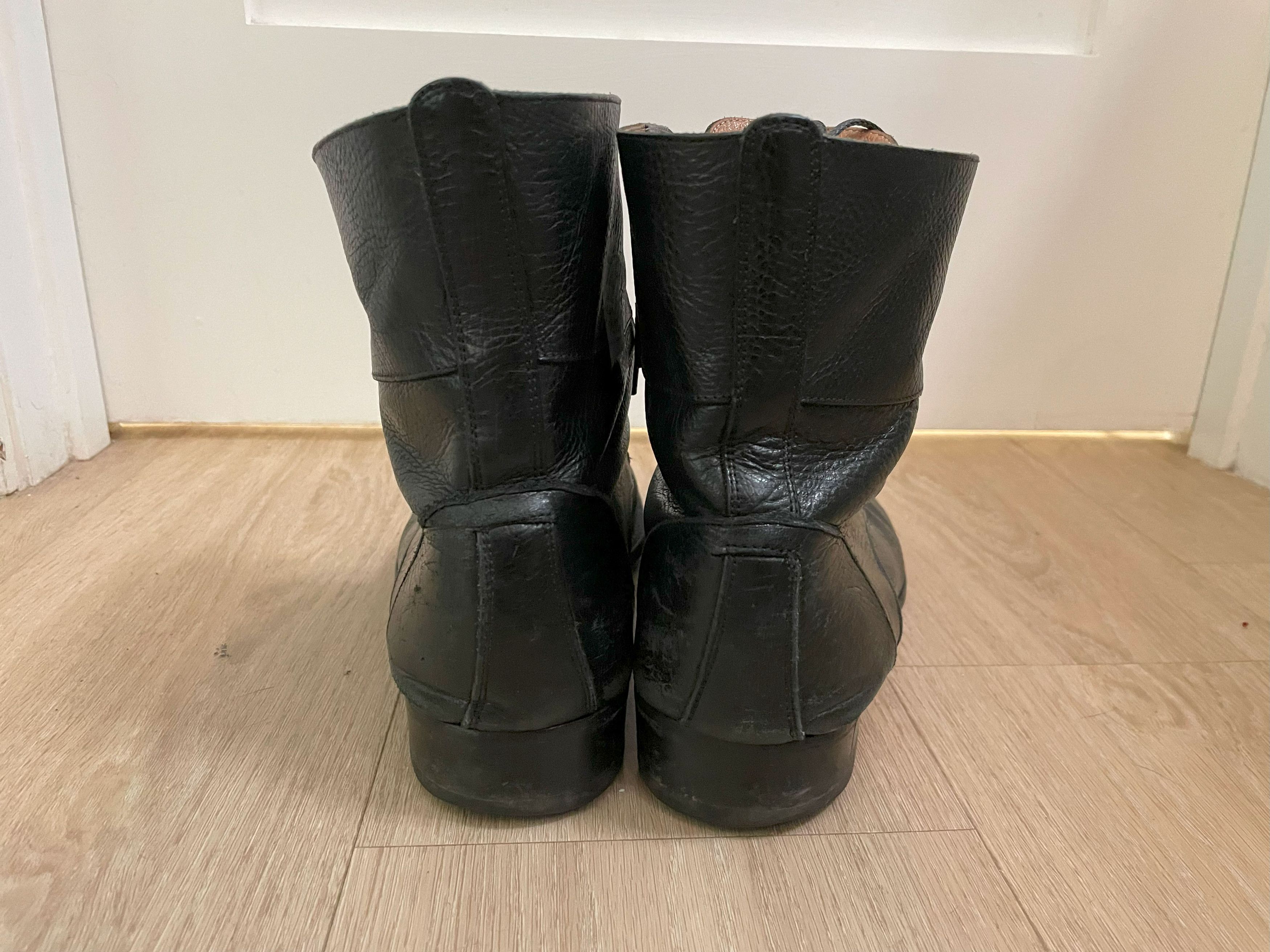 John Varvatos JOHN VARVATOS USA Men’s Black Leather Lace Up Combat Boots Size US 8.5 / EU 41-42 - 3 Thumbnail