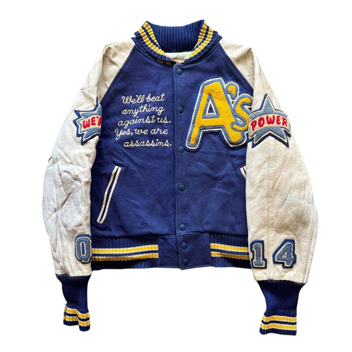 Vintage 🔥 Vintage Tm Athletics Beams Varsity Stadium Jacket Size US M / EU 48-50 / 2 - 3 Thumbnail