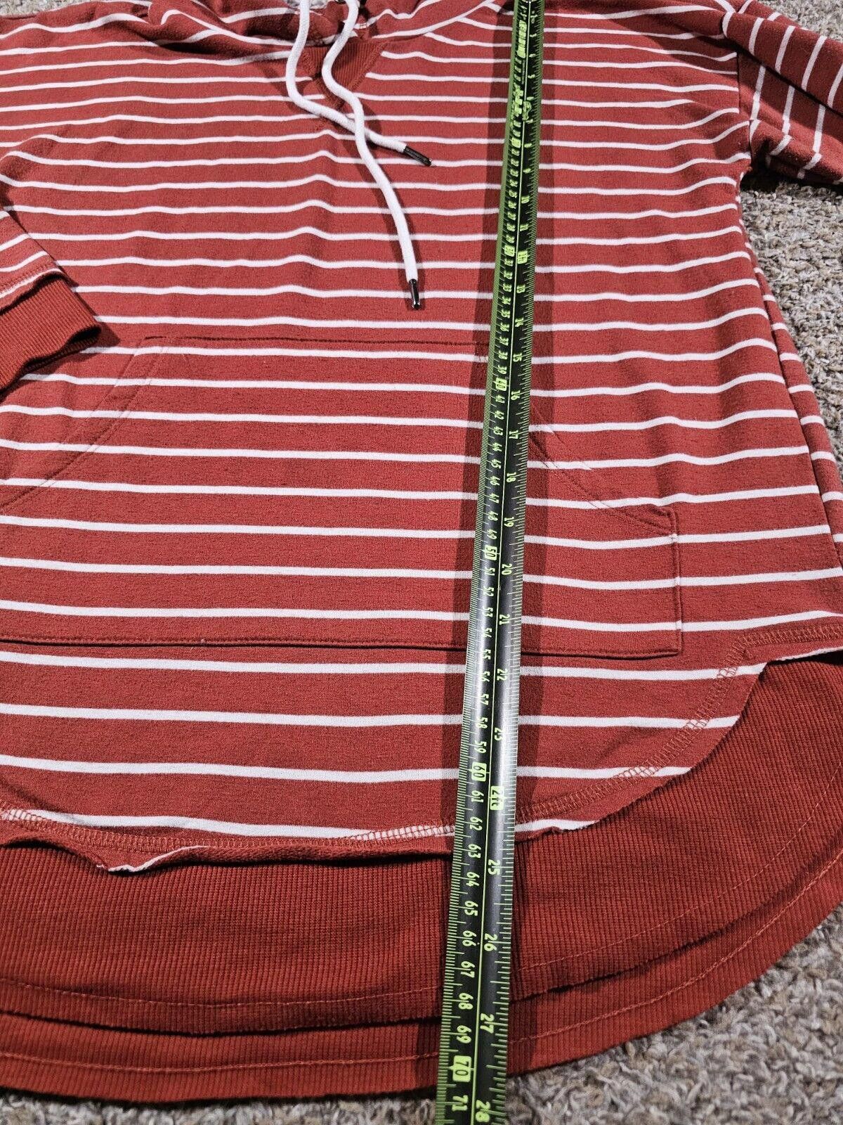 Designer Maurices red/orange striped sherpa hood hoodie Medium Size M / US 6-8 / IT 42-44 - 4 Thumbnail