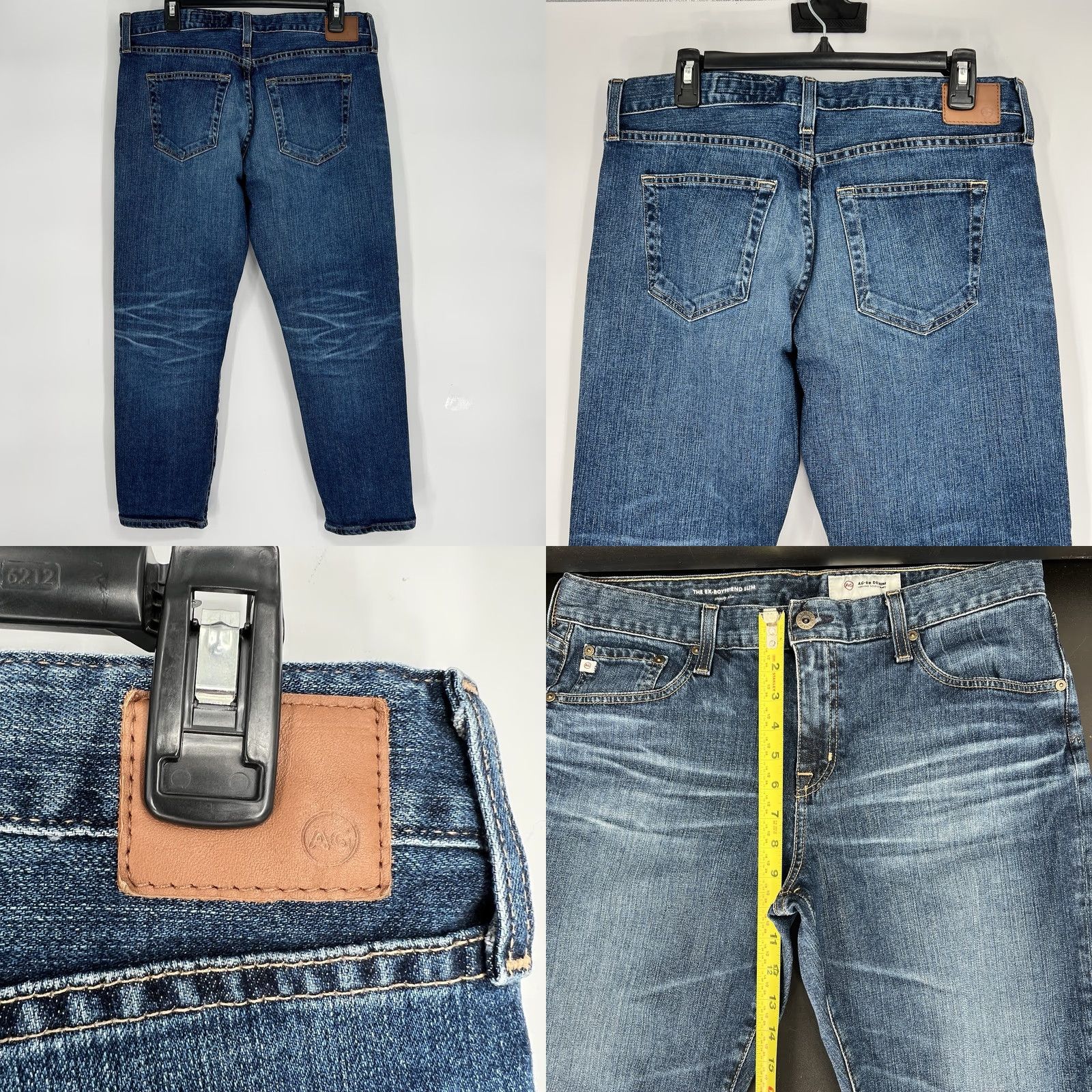 Vintage AG Adriano Goldschmied Jeans 31 Blue Boyfriend Slim Slim Jeans Womens 27in Inseam Blue Embroidered Logo Denim Cotton N/A Vintage No Ladies Size 24" / US 00 / IT 34 - 8 Thumbnail