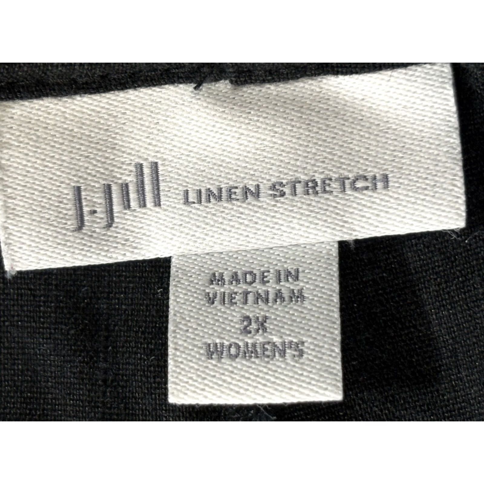 J. Jill VINTAGE J.Jill Pants? 100% Linen Cropped Pants Womens 2X Plus Black Stretch Pull On Lagenlook Size 40" / US 18 - 6 Thumbnail