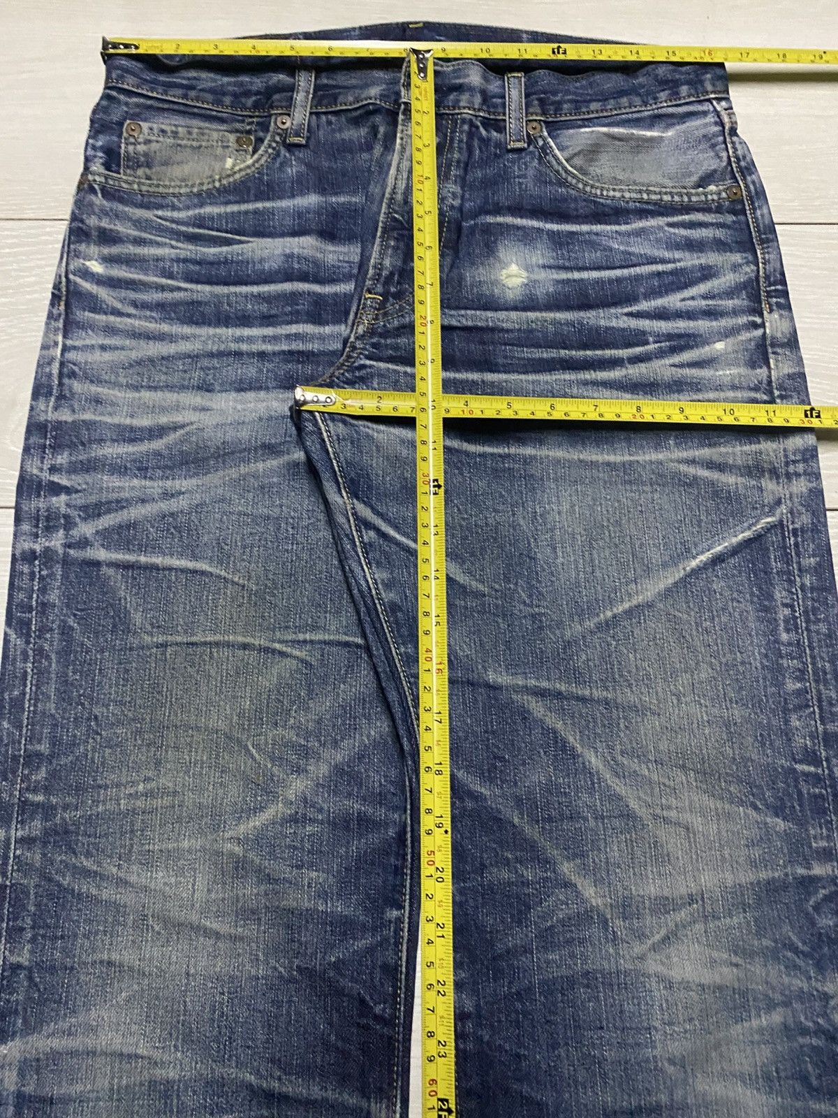 Undercover × Uniqlo Vintage Uniqlo S002 Mud Wash Whisker Distressed Loose Jeans Size US 32 / EU 48 - 17 Thumbnail