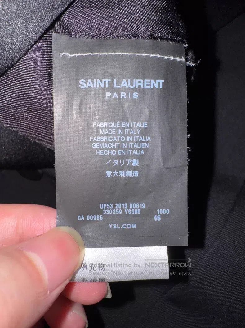Saint Laurent Paris Saint Laurent Paris Satin Reversible Notched Lapel Smoking Size US S / EU 44-46 / 1 - 8 Thumbnail