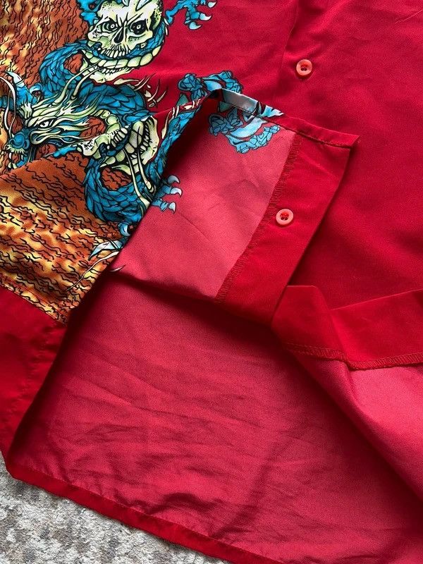 Other Y2K Flames Dragon Skull Fishbone Shirt + Laos Shorts Vintage Size 36S - 8 Thumbnail
