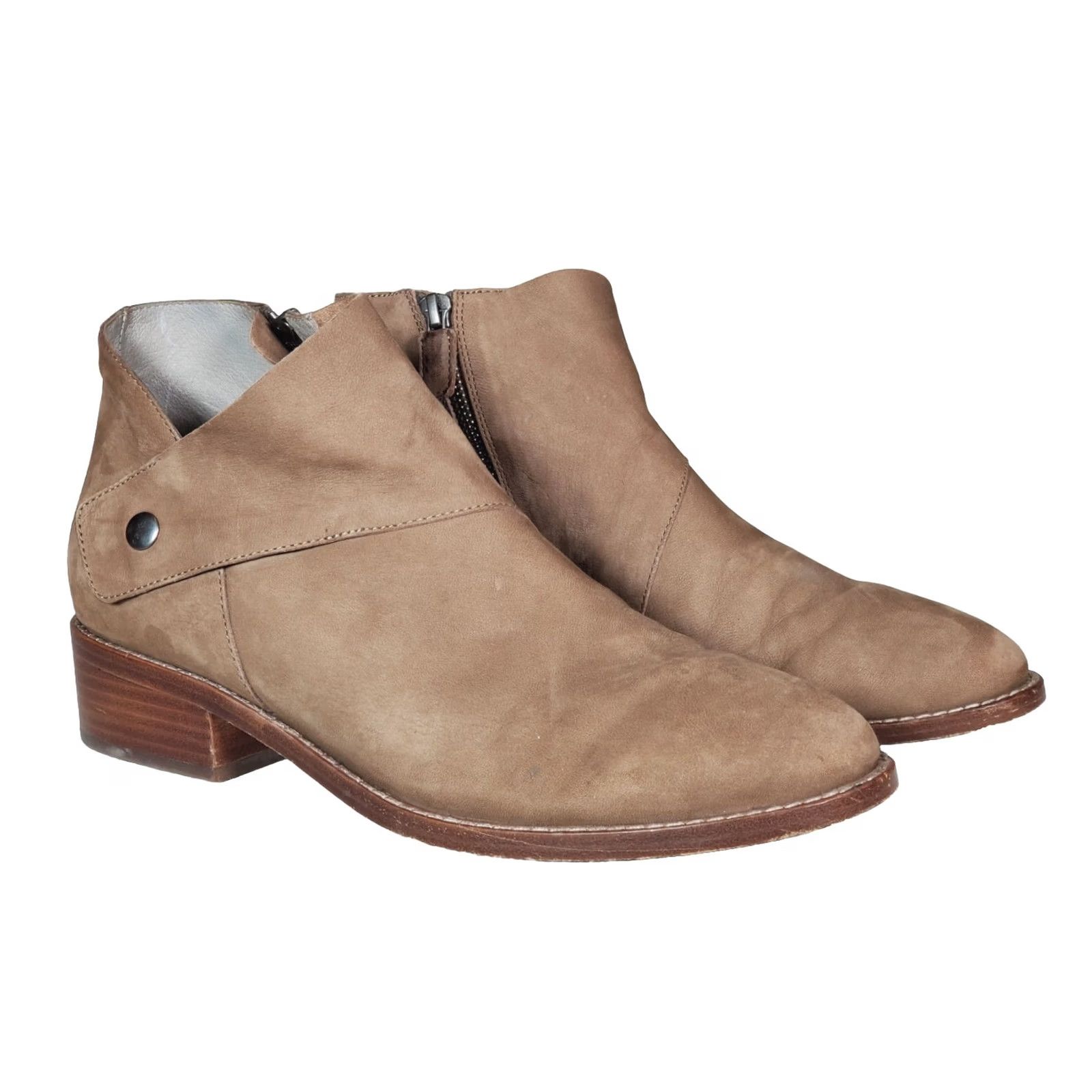 Eileen Fisher Eileen Fisher Billie Tumbled Nubuck Booties Women’s Size US 10 Ankle Boots Brown Leather 1.5" Heel Zip Size US 10 / IT 40 - 2 Thumbnail