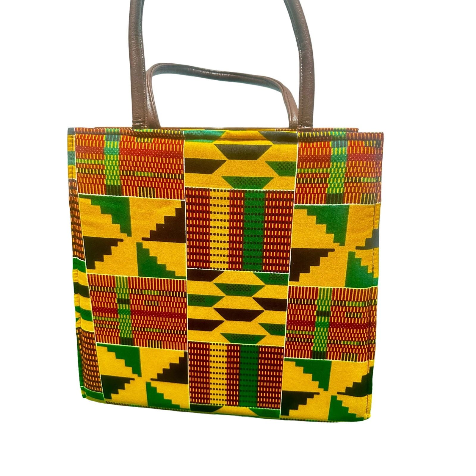 Other Woven straw Kente cloth handbag with woman silhouette Size ONE SIZE - 3 Thumbnail