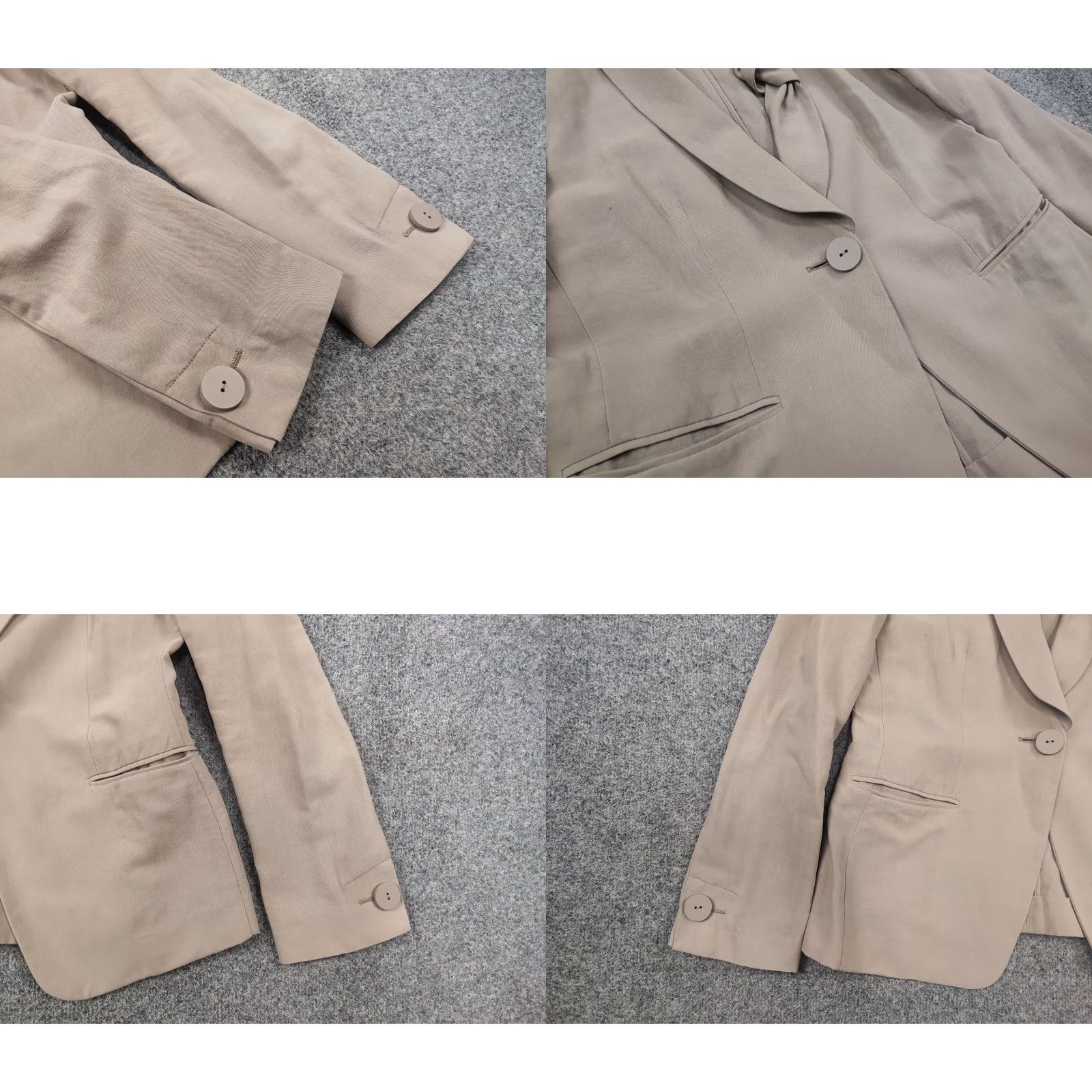 Giorgio Armani Giorgio Armani Blazer Women Knit Linen Beige One-Button Notch Lapel Single-Breasted Linen Blend Designer Jacket Blazer 42 67 cm Length Size M / US 6-8 / IT 42-44 - 8 Thumbnail