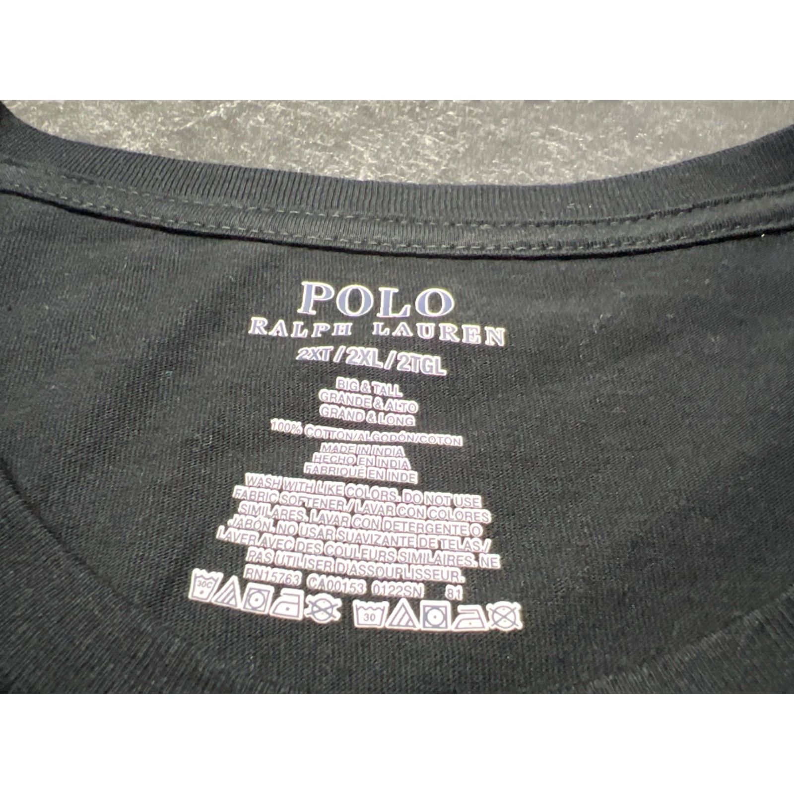 Polo Ralph Lauren VINTAGE Polo Ralph Lauren Men’s T-Shirt XXL Big Tall Black Classic Fit Short Sleeve Crew Neck Cotton Jersey Size US XXL / EU 58 / 5 - 7 Thumbnail