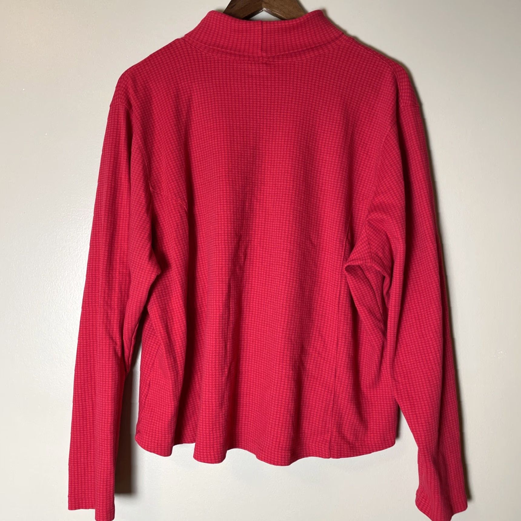 Coldwater Creek Coldwater Creek Turtleneck Shirt Top Women’s 3X Red Knit Pullover Houndstooth Size XXL / US 16-18 / IT 52-54 - 6 Thumbnail