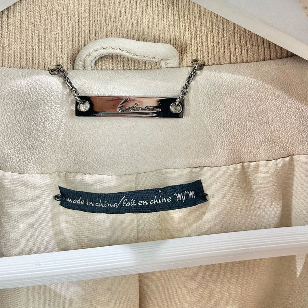 Other LINE the Label Cream Lamb Skin Leather Cropped Jacket Size M Size M / US 6-8 / IT 42-44 - 7 Thumbnail