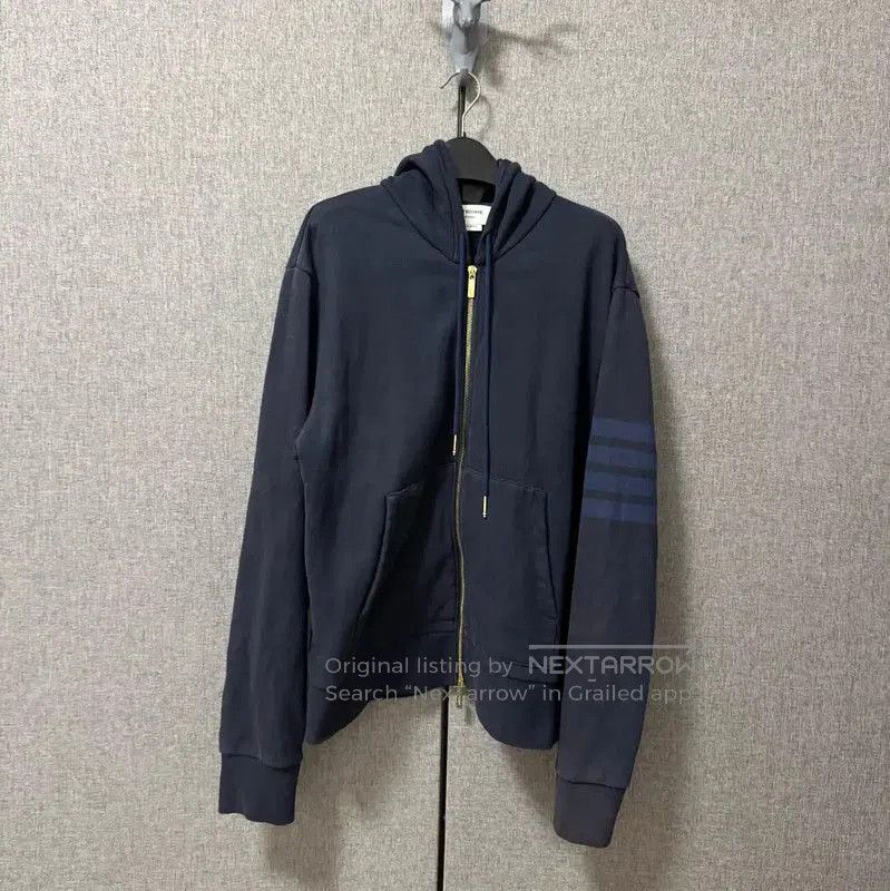 Thom Browne Thom Browne Men's Navy Logo Zip Hoodie . Size US M / EU 48-50 / 2 - 1 Thumbnail