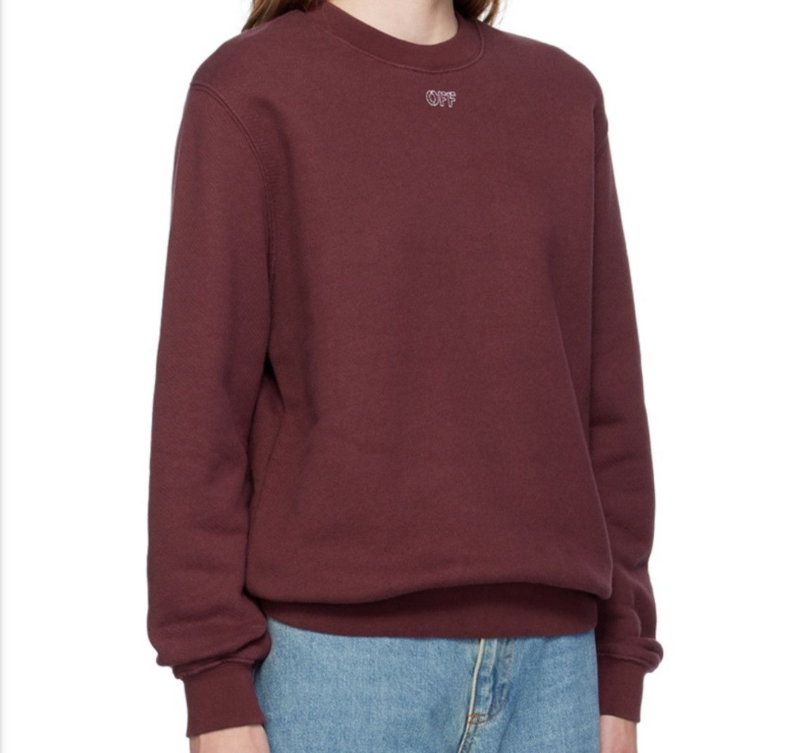 Off-White Off-White Burgundy Arrow Crewneck Rare!! Size S / US 4 / IT 40 - 4 Thumbnail