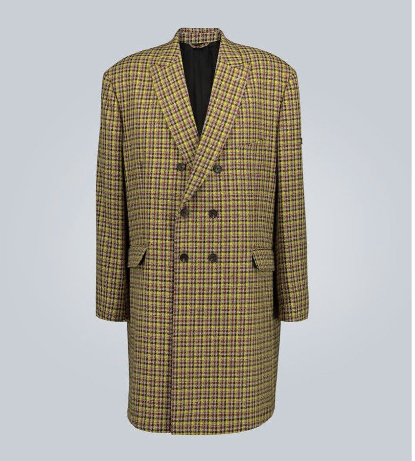 Balenciaga Oversized tartan tweed double breasted coat Size US M / EU 48-50 / 2 - 7 Thumbnail