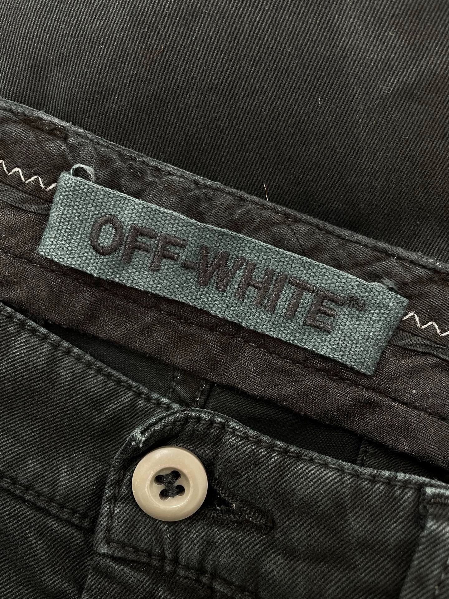 Off-White Off-White Embroidered Distressed Slogan Pants 31 Size US 31 - 3 Thumbnail