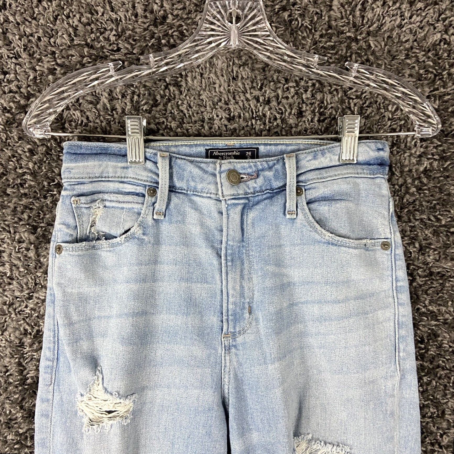 Abercrombie & Fitch Abercrombie & Fitch Simone Jeans Women 6 Blue High Rise Ankle Distressed Size 28" / US 6 / IT 42 - 5 Thumbnail