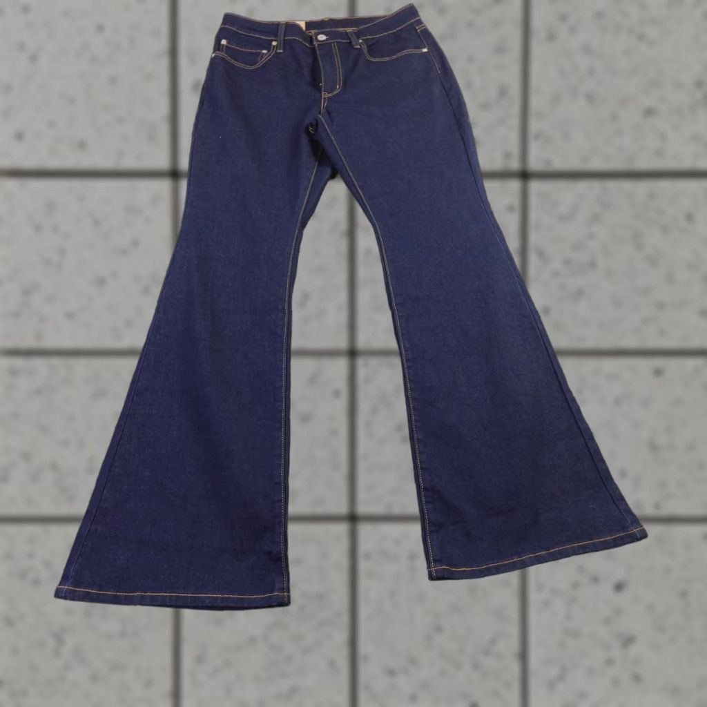 Levi's Levi's Jeans Womens 30 Dark Blue Denim 726 Flare High Rise Stretch Boho Hippie 70s Festival Cowboy Ranch Western Vintage No Size 30" / US 8 / IT 44 - 1 Thumbnail