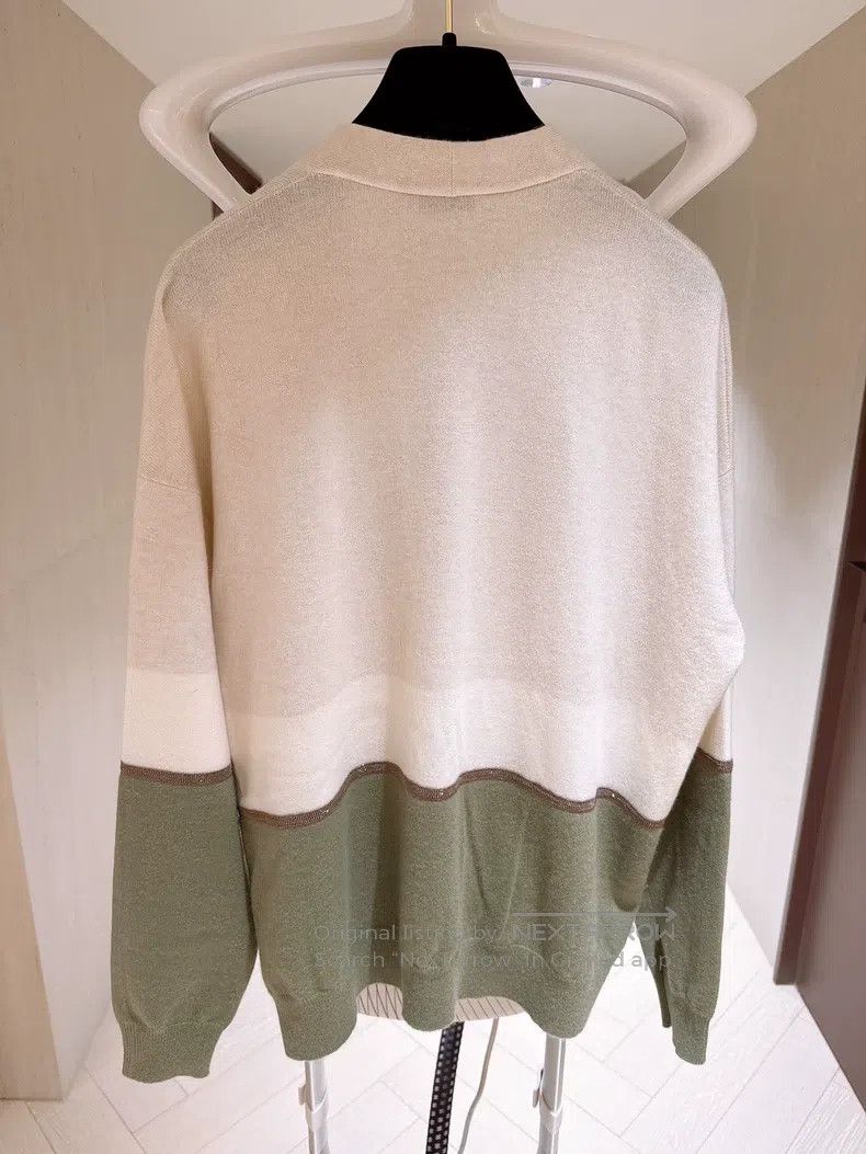 Brunello Cucinelli Brunello Cucinelli Color block cashmere cardigan Size S / US 4 / IT 40 - 6 Thumbnail