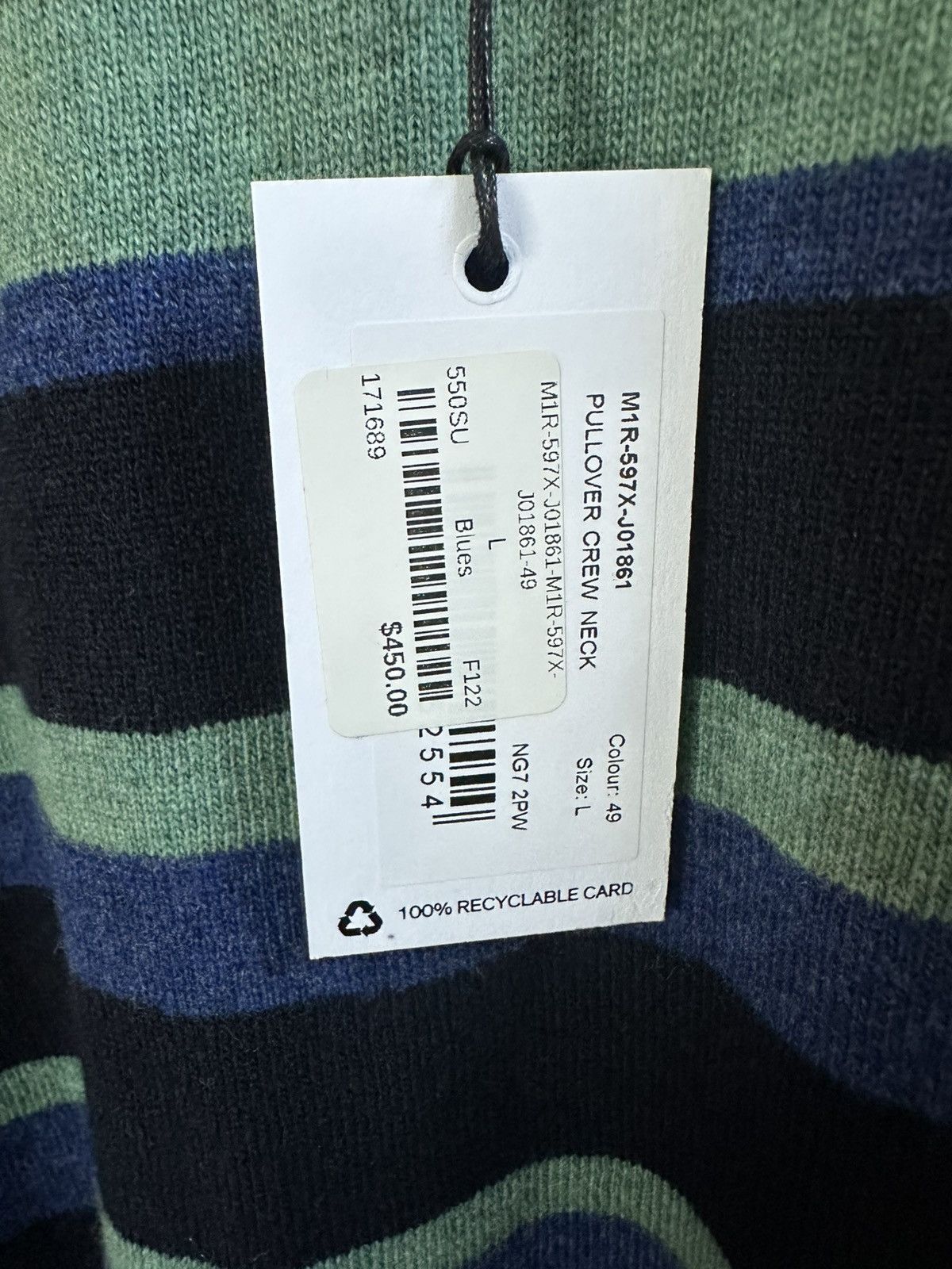 Paul Smith Paul Smith Lightweight Lambswool Sweater - Large - NWT Size US L / EU 52-54 / 3 - 4 Thumbnail